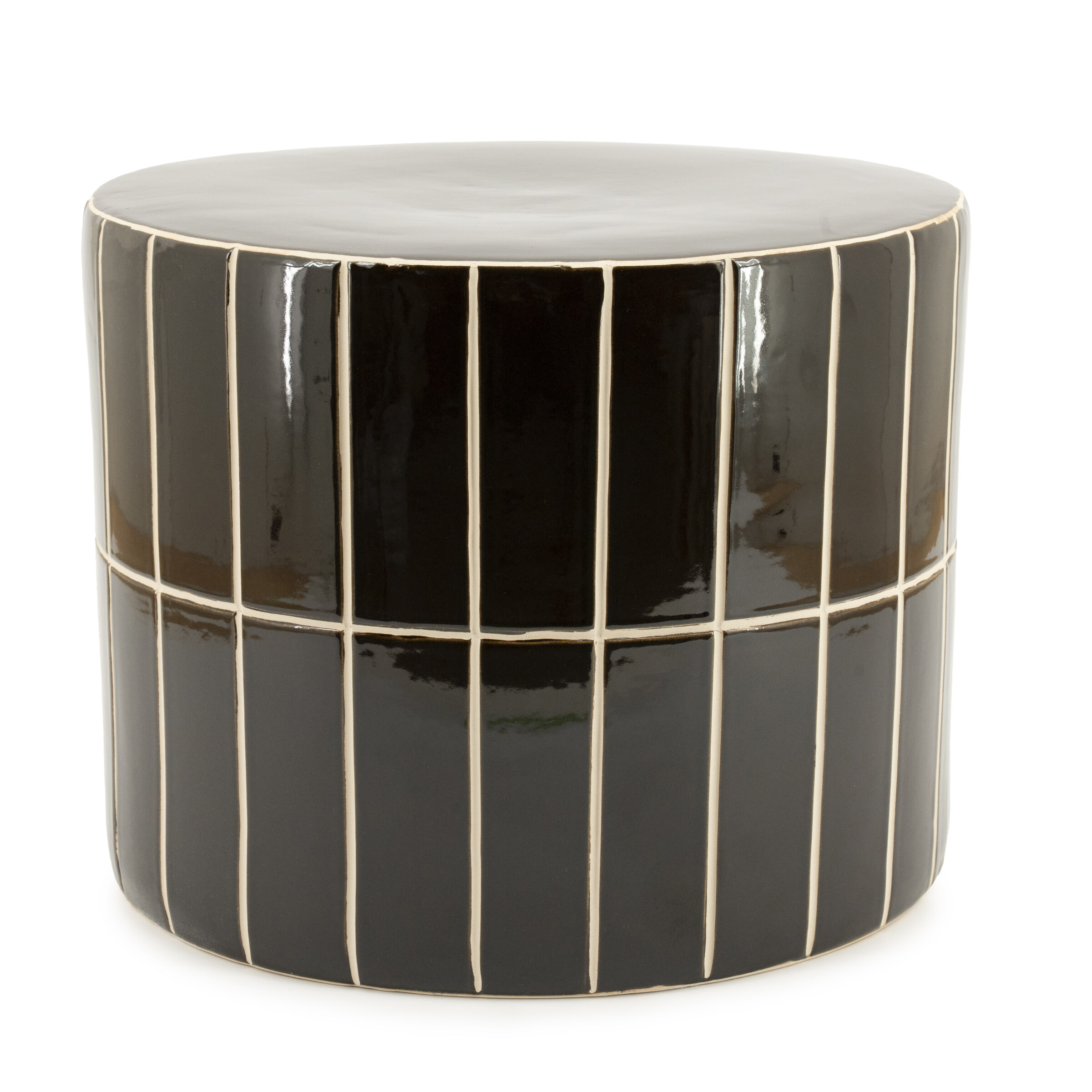 By-Boo Ronde Bijzettafel TileTastic 42cm - Bruin