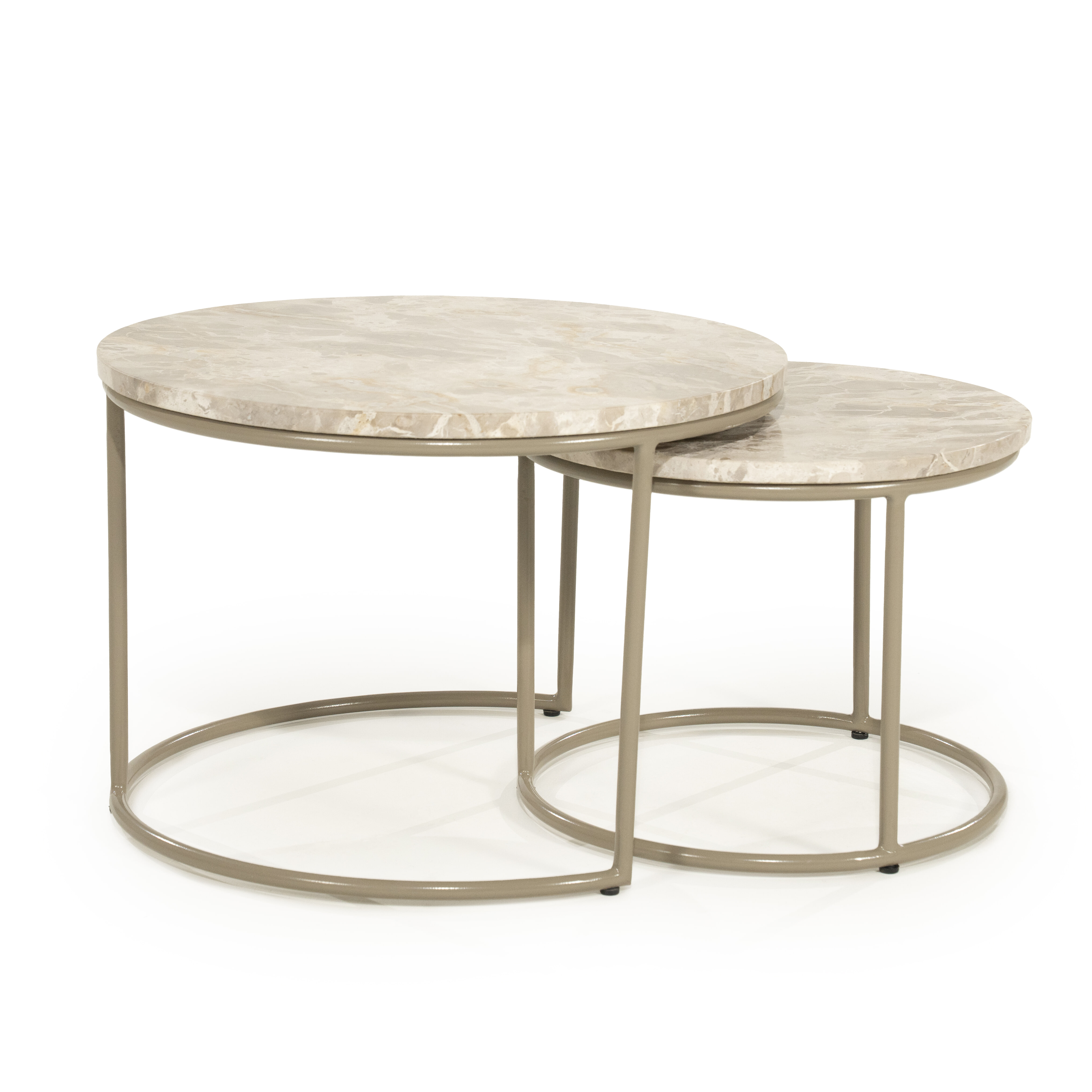 By-Boo Ronde Salontafel Alvar Mamer, Set van 2 stuks - Beige