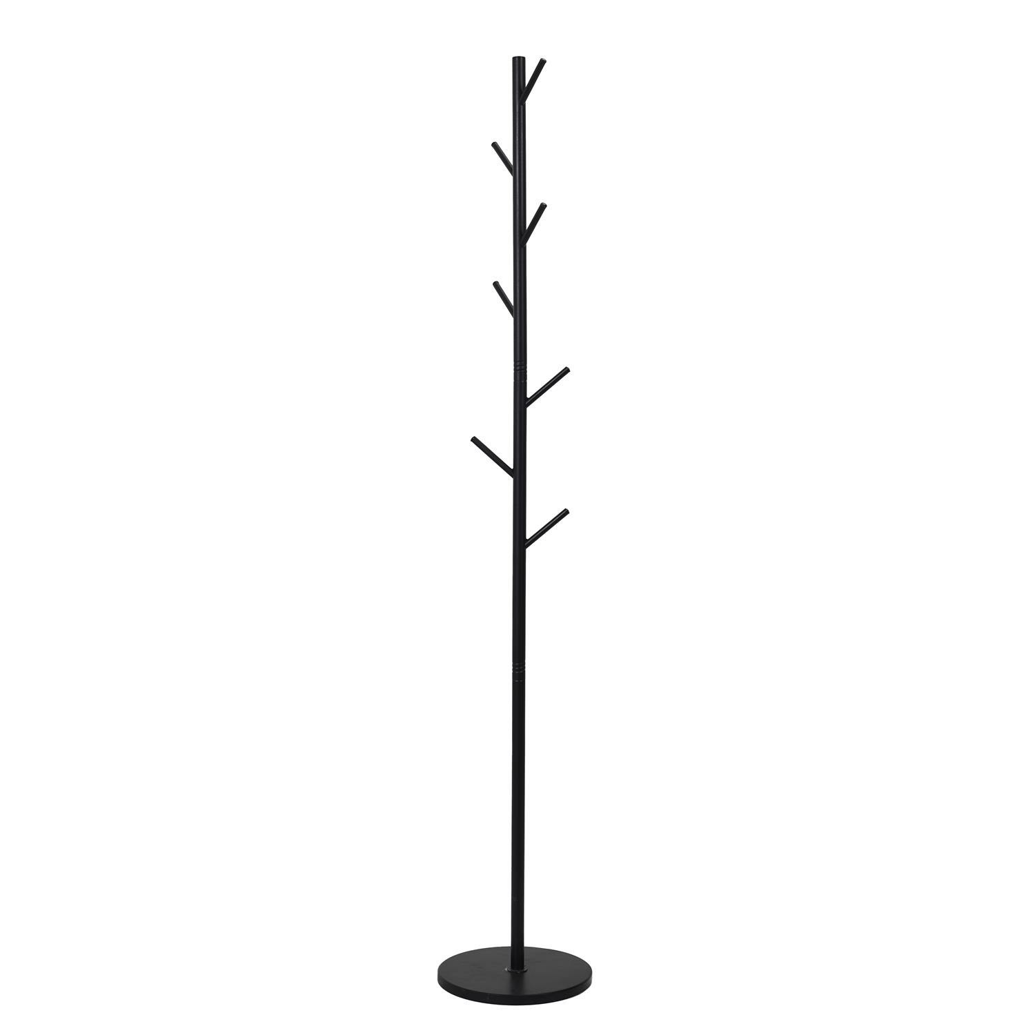 Home Deco Factory Kapstok - zwart - metaal - 7 haken - 173 cm - staand -