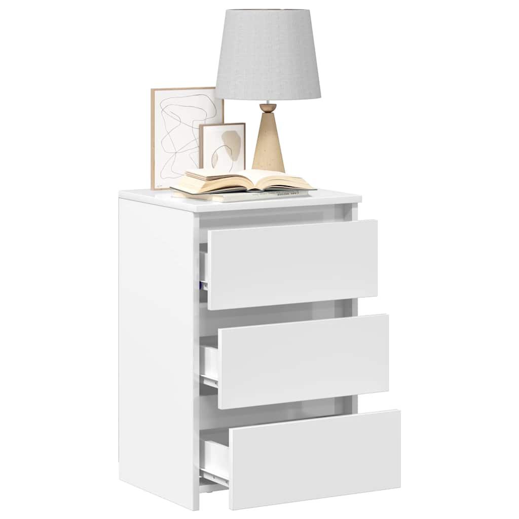 vidaXL Nachtkastjes 2 st 40x35x62,5 cm bewerkt hout hoogglans wit