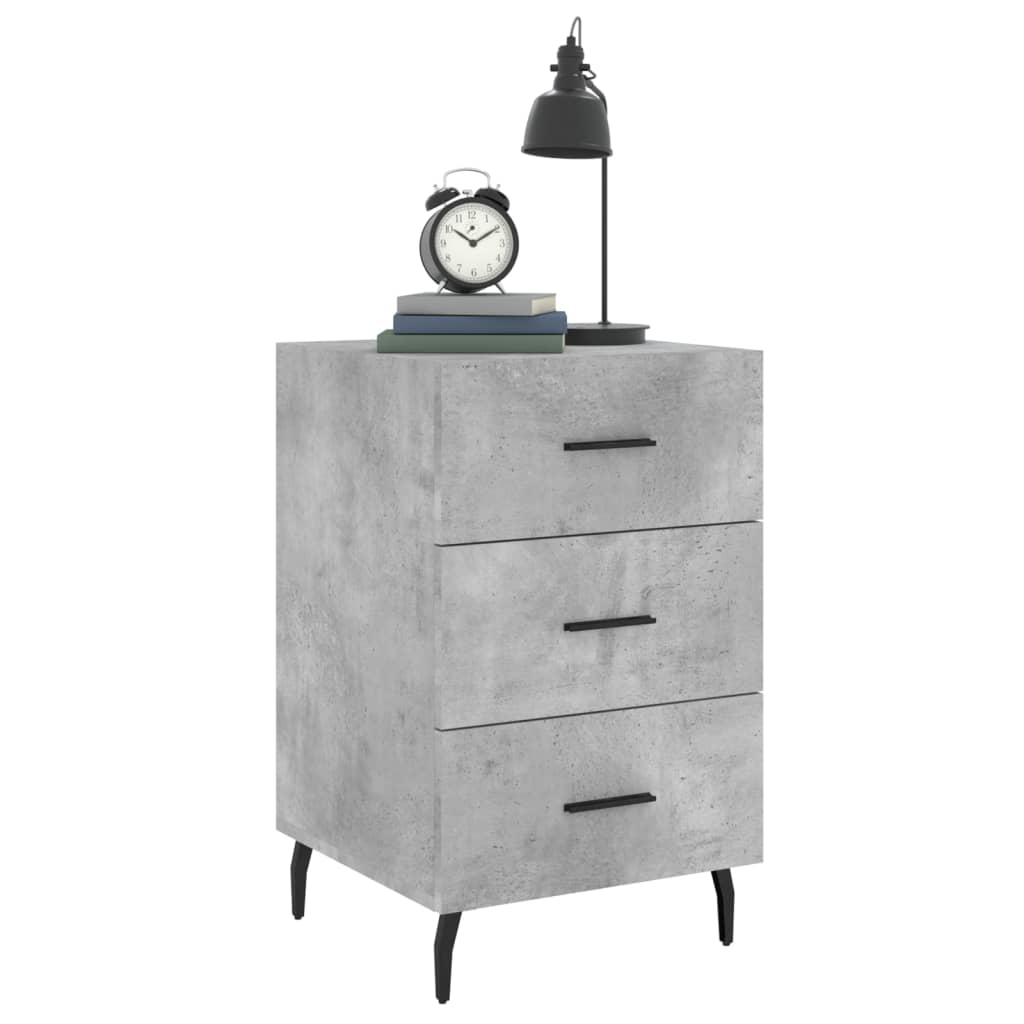 vidaXL Nachtkastje 40x40x66 cm bewerkt hout betongrijs