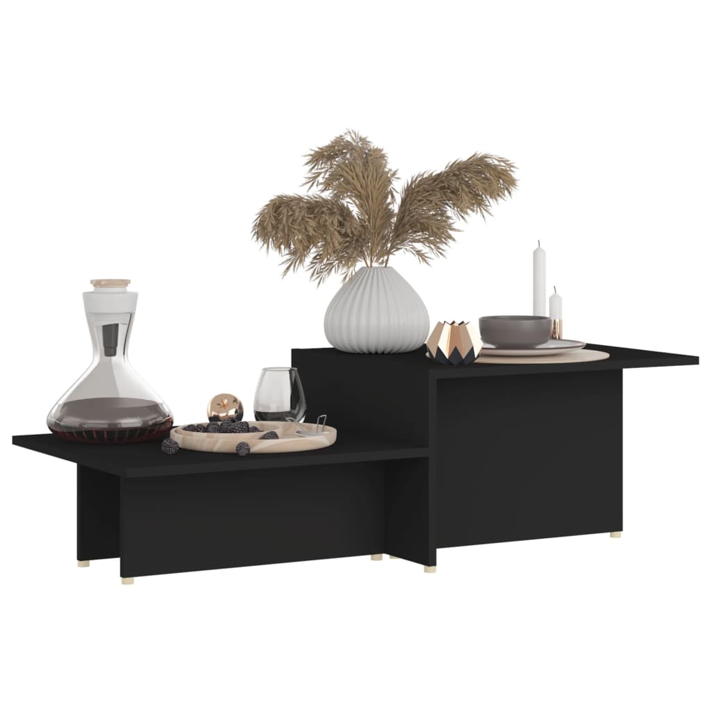 vidaXL Salontafel 111,5x50x33 cm bewerkt hout zwart