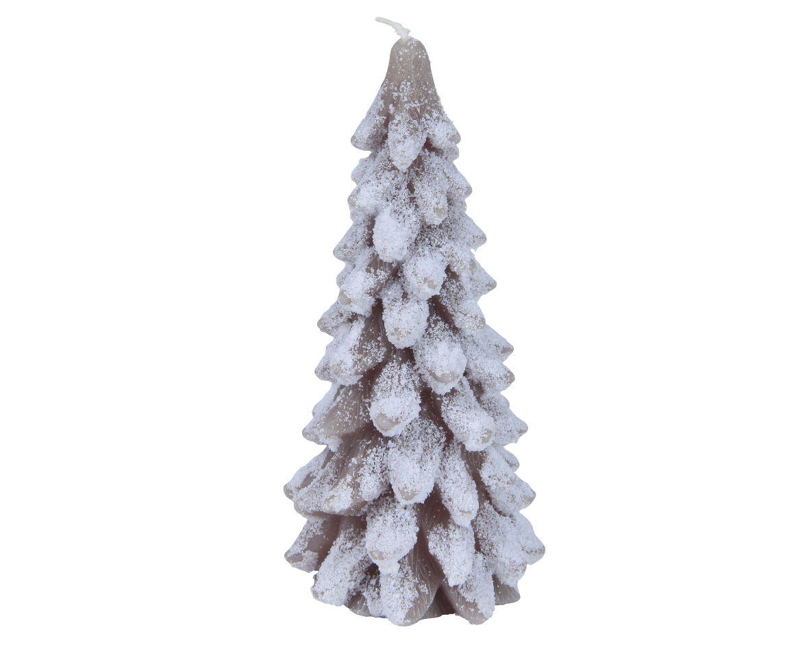 Decoris Kaars wax d8h16.5 cm licht bruin kerst - 