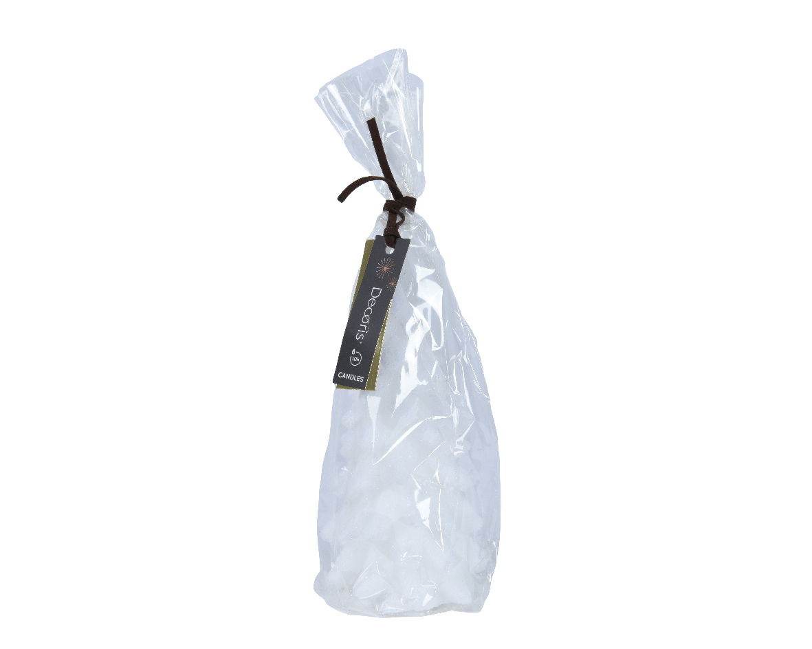Decoris Kaars wax d9.5h20 cm wit kerst - 