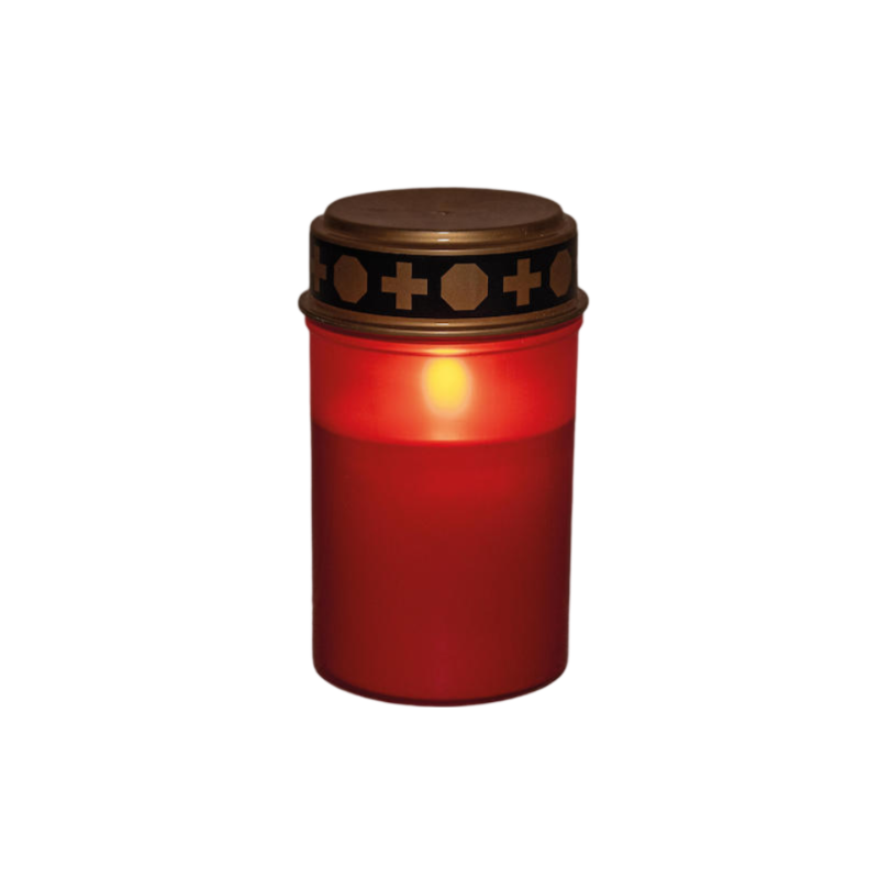 Annas collection Grafverlichting led op batterij met timer 12x7 cm rood - 