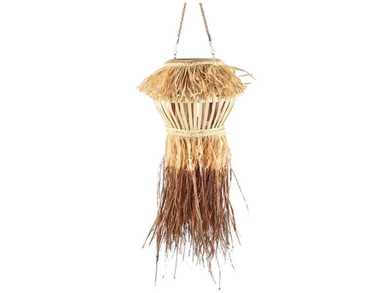 Buitengewoon de boet Lantaarn hang raffia naturel, 22x60 cm - 