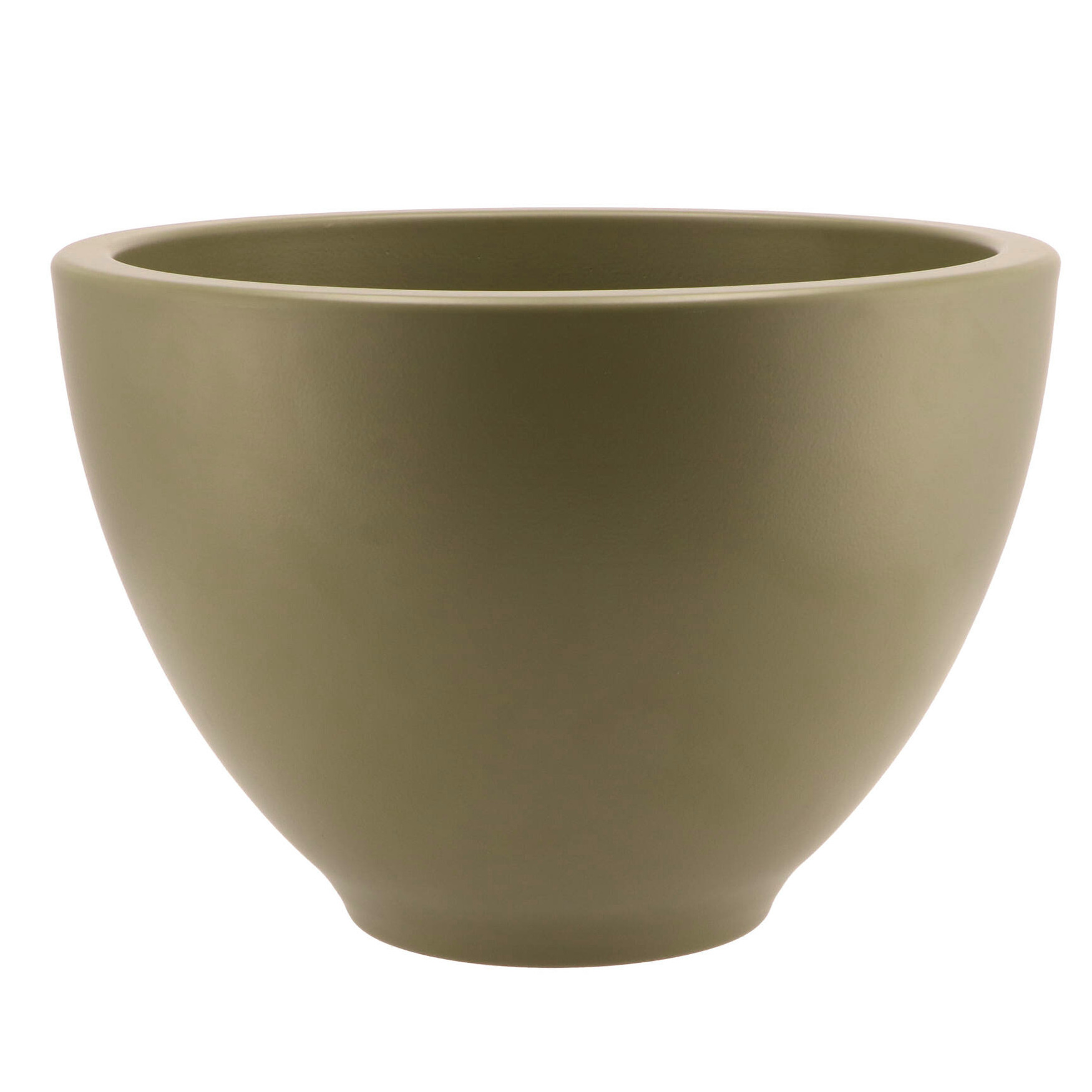DK Design Bloempot/plantenpot Vinci - olijfgroen mat - voor kamerplant - D21 x H31 cm -
