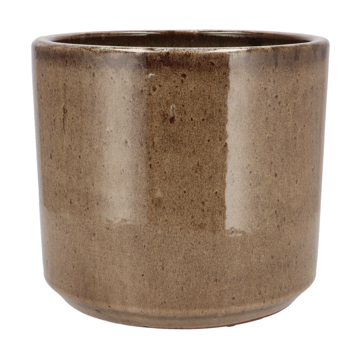 DK Design Bloempot Brown Glaze - taupe - D23 x H26 cm - glanzend -