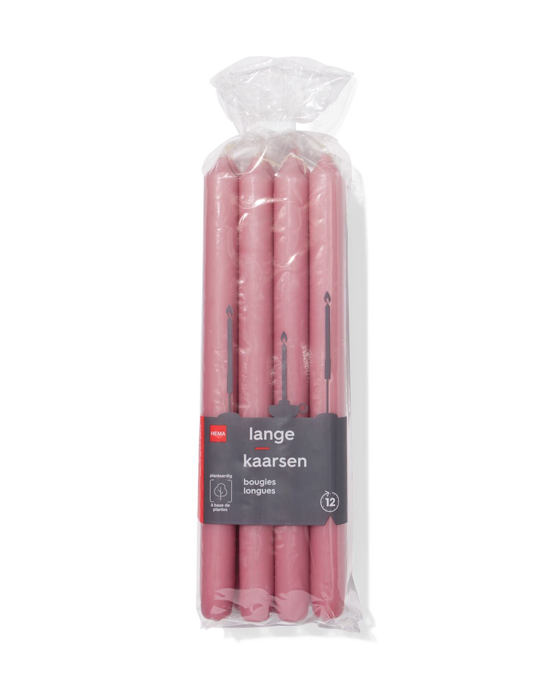 HEMA Lange Huishoudkaars Ø2.2x29cm Oudroze - 12 Stuks (oudroze)
