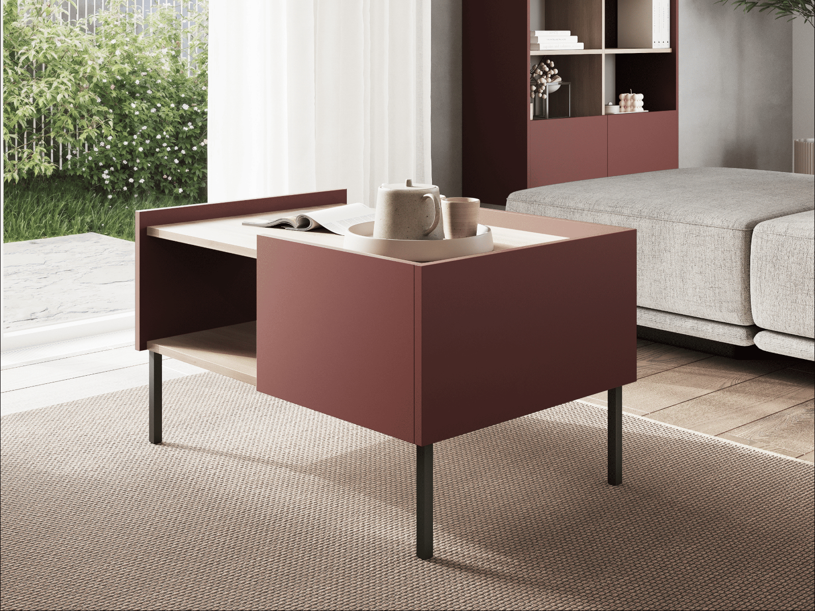 Mobistoxx Salontafel JULIE 90 cm acacia/roest