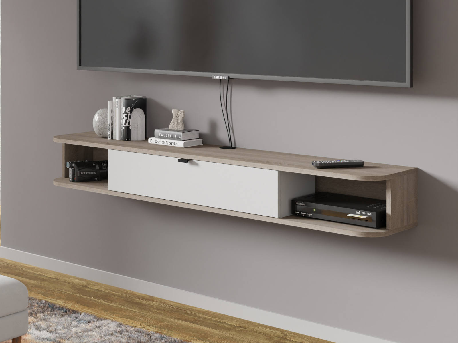 Mobistoxx Tv-meubel ICONIC 1 deur wit/sonoma eik