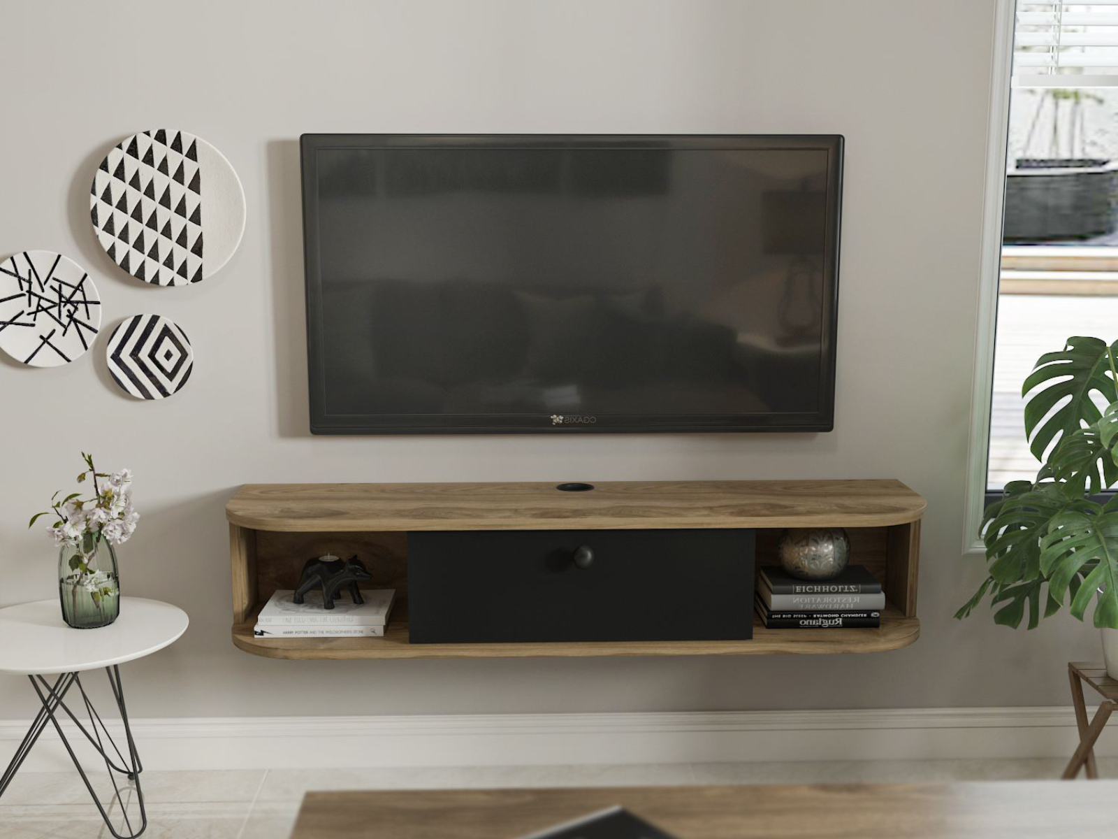 Mobistoxx Tv-meubel IBARAK 1 deur oude eik/zwart