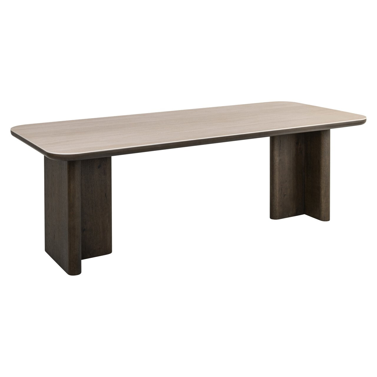 Richmond Interiors Richmond Eettafel Nando Travertin en eiken, 230 x 100cm - Bruin