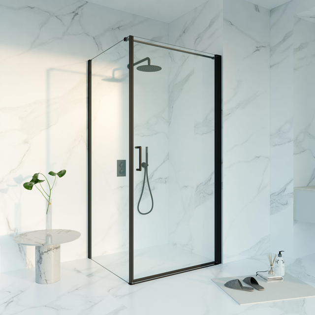 Fortifura Galeria Douchecabine - 100x180x200 - Profiel veiligheidsglas - anti kalk - mat zwart SW1122491/SW797920/SW797905