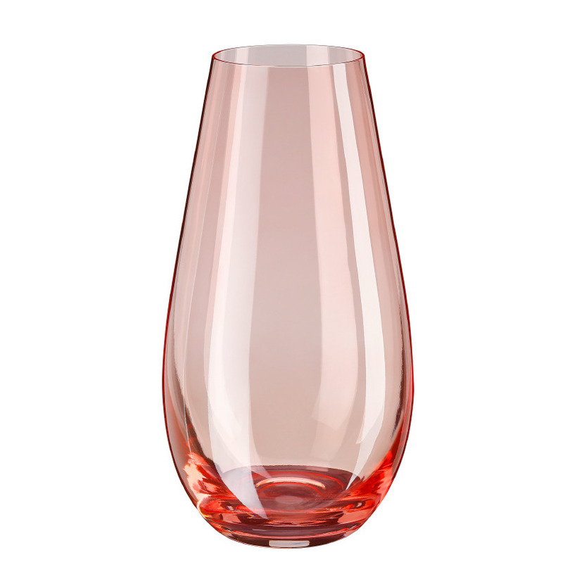 Inge-glas Bloemenvaas New York - transparant roze - glas - H24 cm -