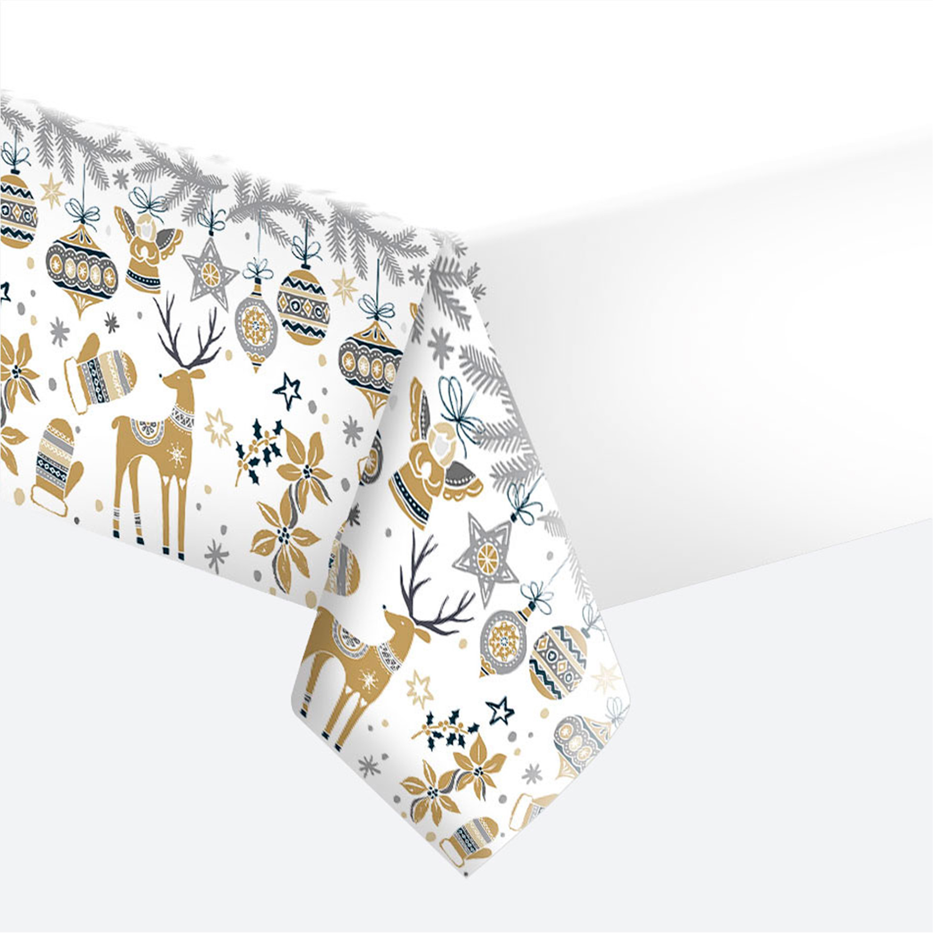 Daisy kerst Tafelkleed - 120 x 180 cm - papier - rendier kerst print - tafellaken -