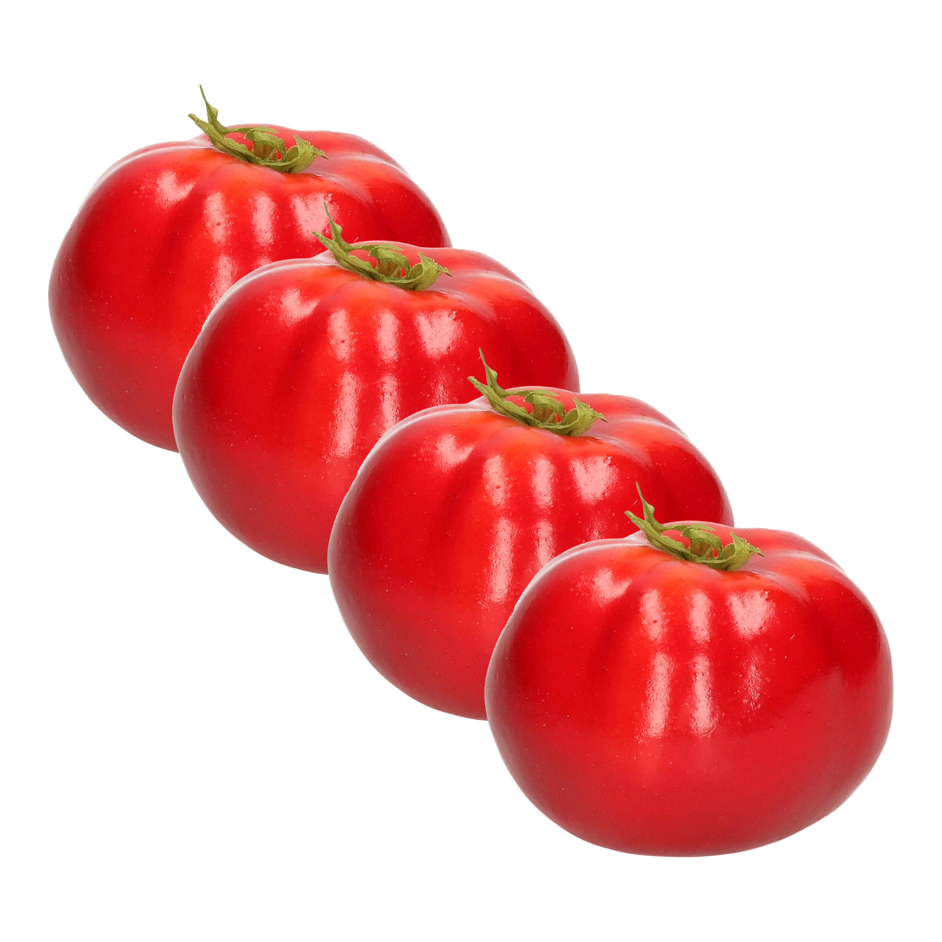 Esschert Design kunstfruit decofruit - 4x - tomaat/tomaten - ongeveer 6 cm - rood -