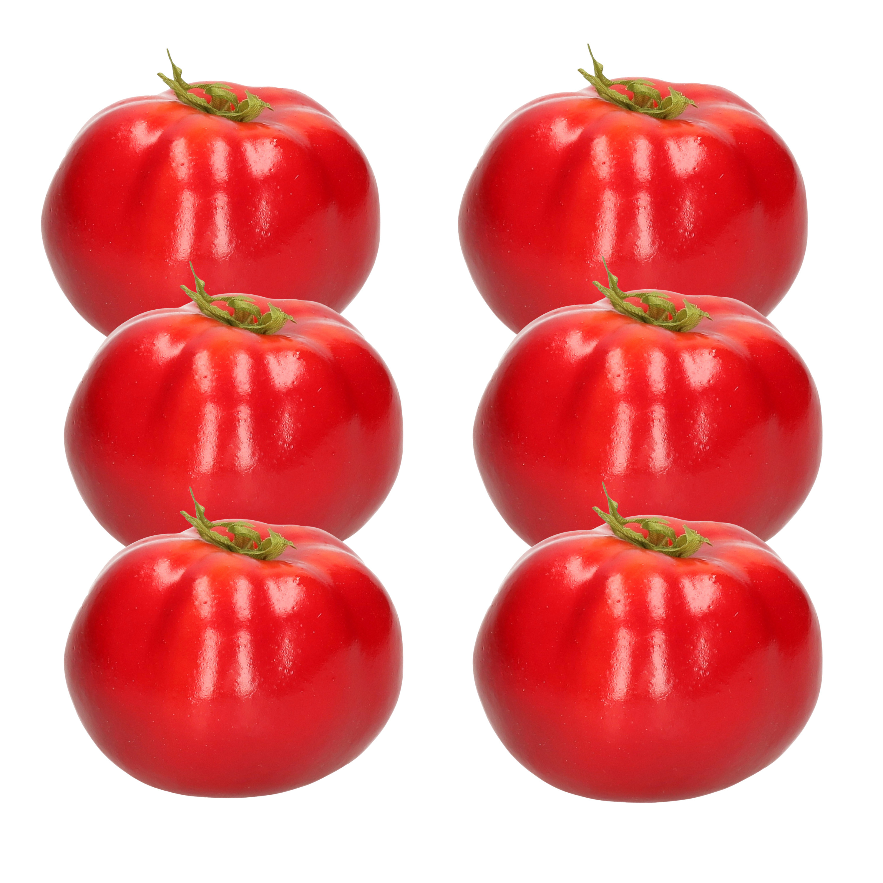 Esschert Design kunstfruit decofruit - 6x - tomaat/tomaten - ongeveer 6 cm - rood -