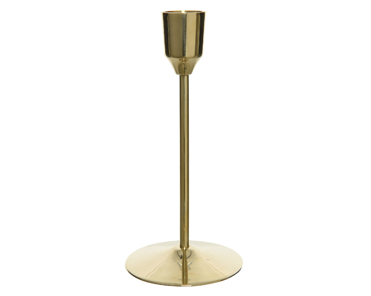 Decoris Kandelaar messing d7h15.5 cm goud - 