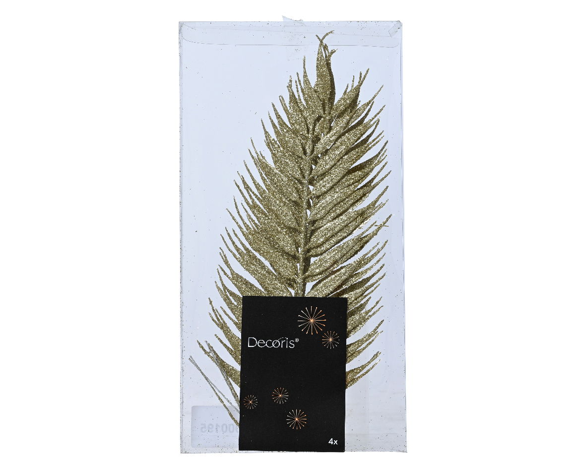 Decoris Spray plastic l0.33b15h42 cm lichtgoud 4st - 