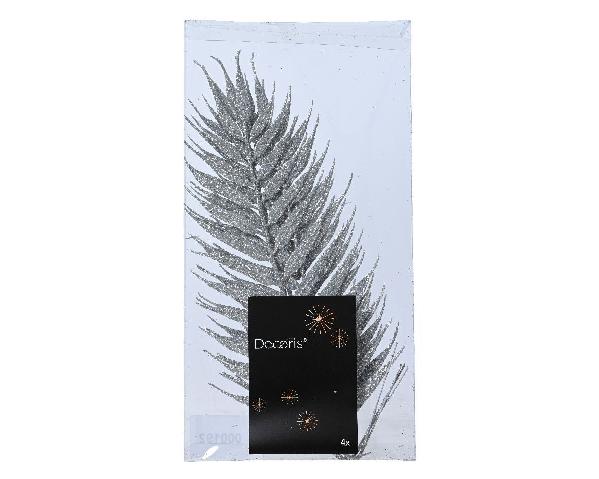 Decoris Spray plastic l0.33b15h42 cm zilver 4st - 
