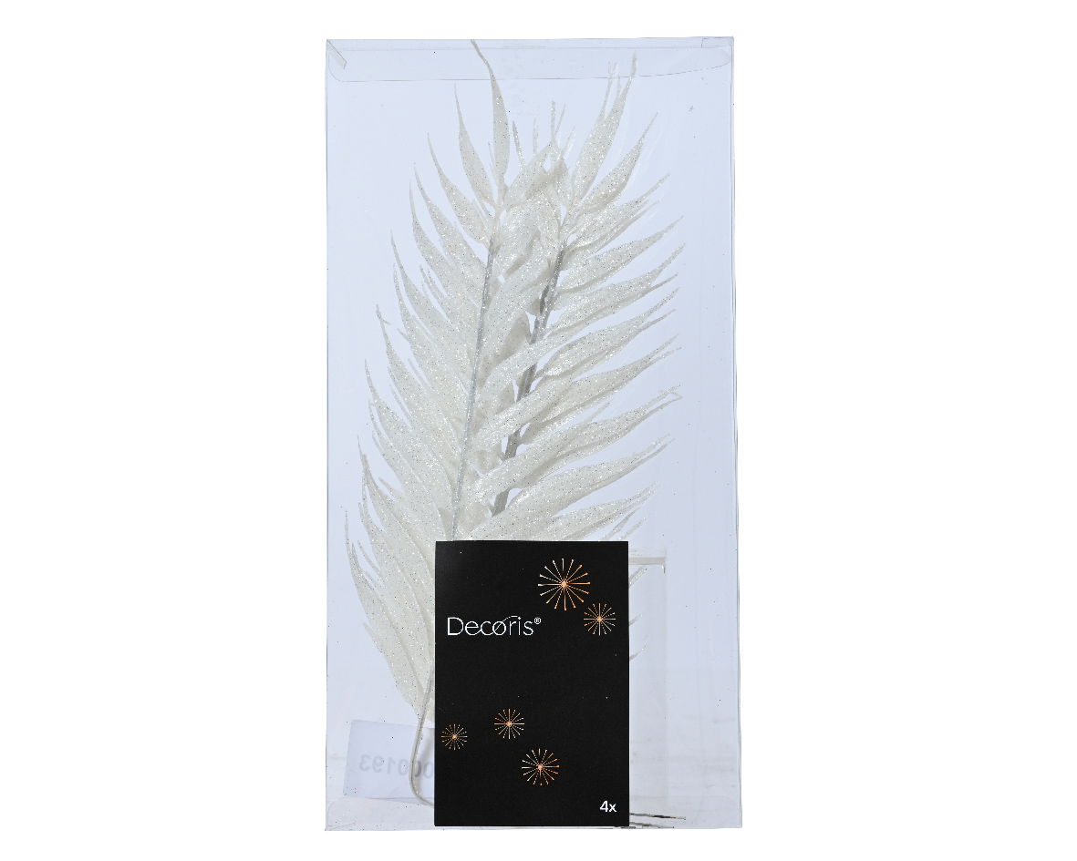 Decoris Spray plastic l0.33b15h42 cm warm wit 4st - 