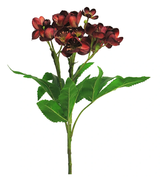Buitengewoon de boet Kunstbloem Helleborus niger spray red 59 cm - 