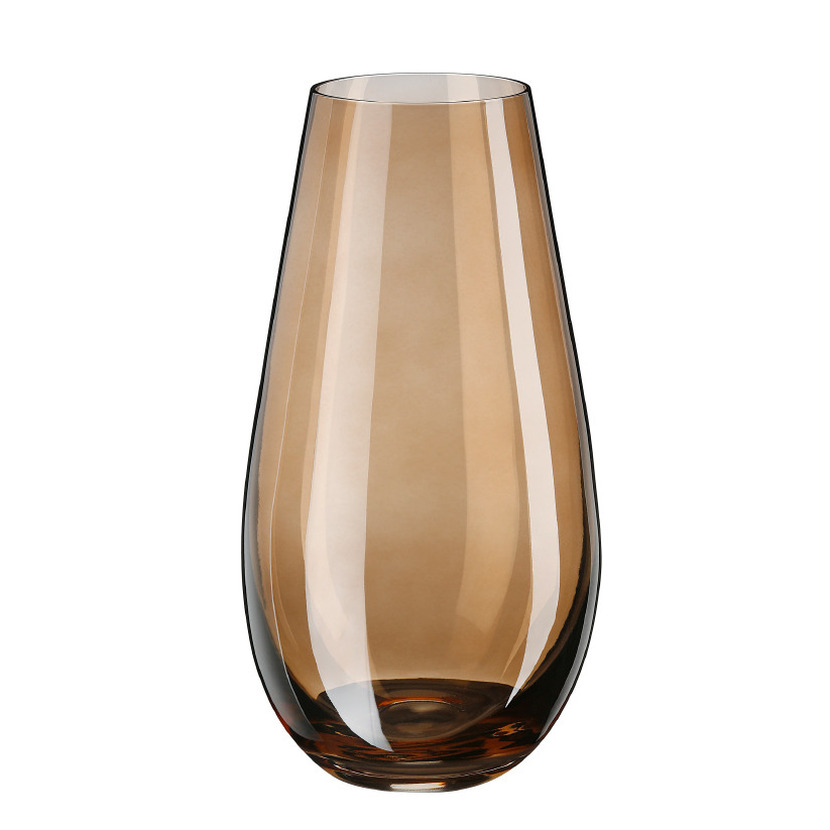 Inge-glas Bloemenvaas New York - transparant bruin - glas - H24 cm -