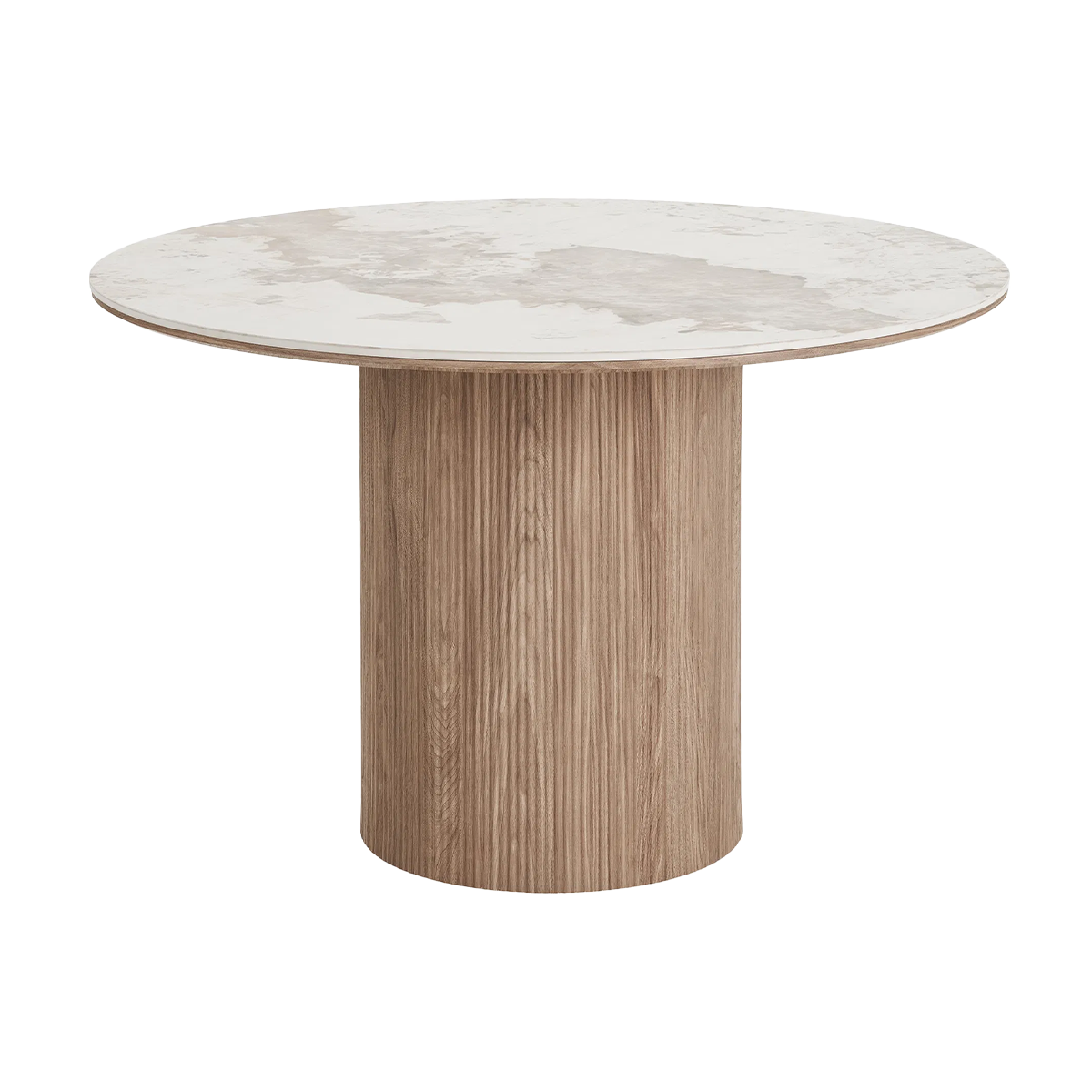 Artichok Ronda houten eettafel met keramiek blad bruin - Ø 120 x 75 cm