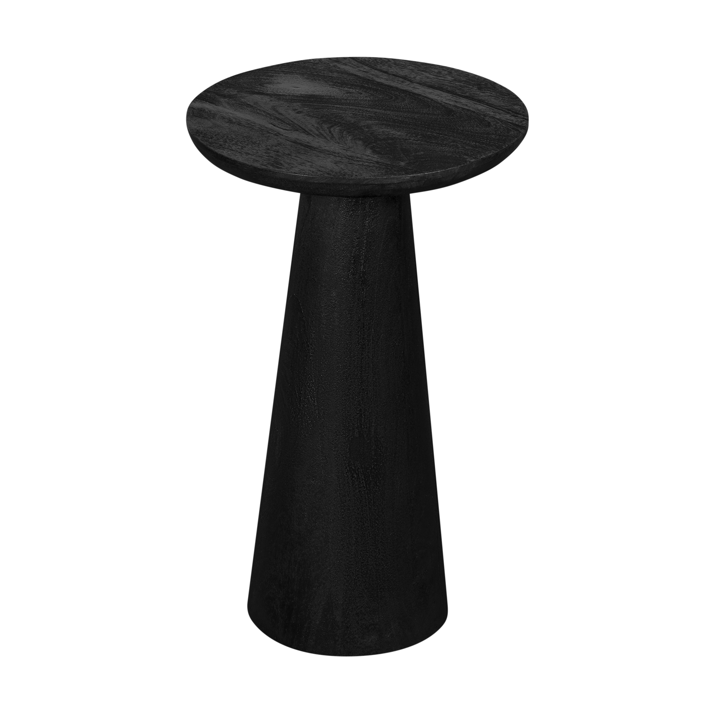 Lewis & Loft Bijzettafel Laci - Rond - FSC-gecertificeerd mangohout - ø30 cm - Gezandstraald zwart
