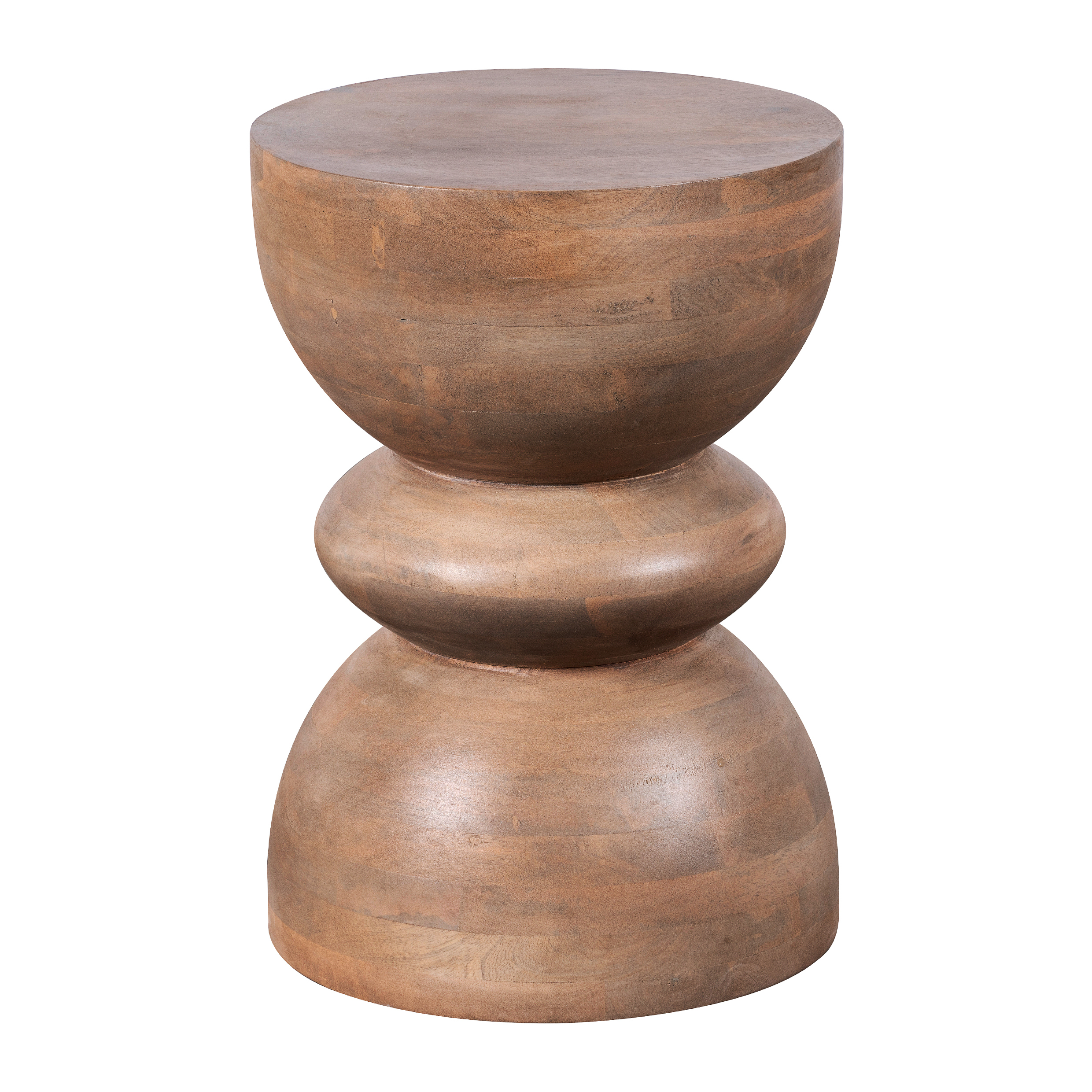Lewis & Loft Bijzettafel Luis - Gestapeld - FSC mangohout - Rond ⌀35 - Mat bruin