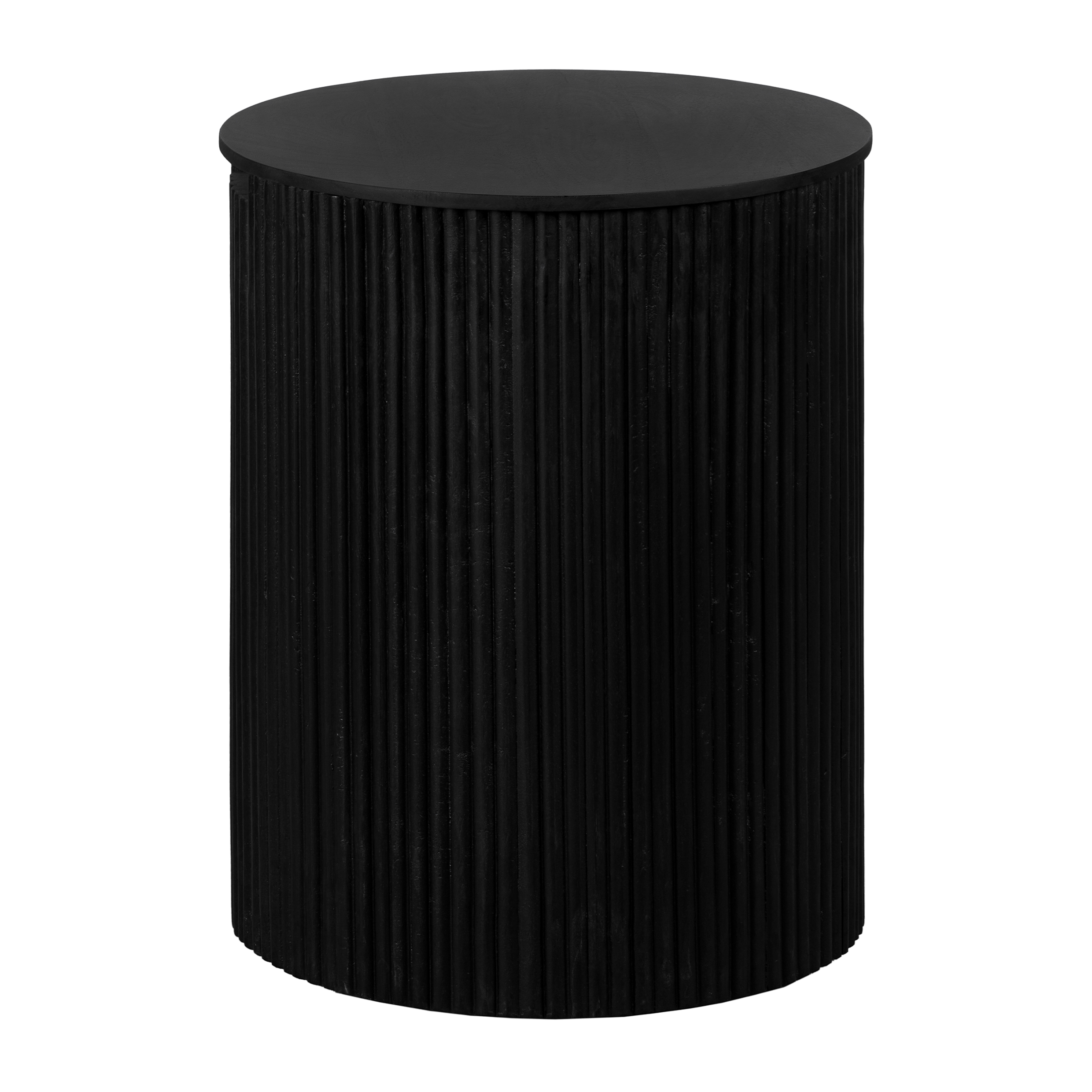 Lewis & Loft Bijzettafel Lonne - FSC mangohout - Met opbergruimte - ⌀40 cm - Zwart