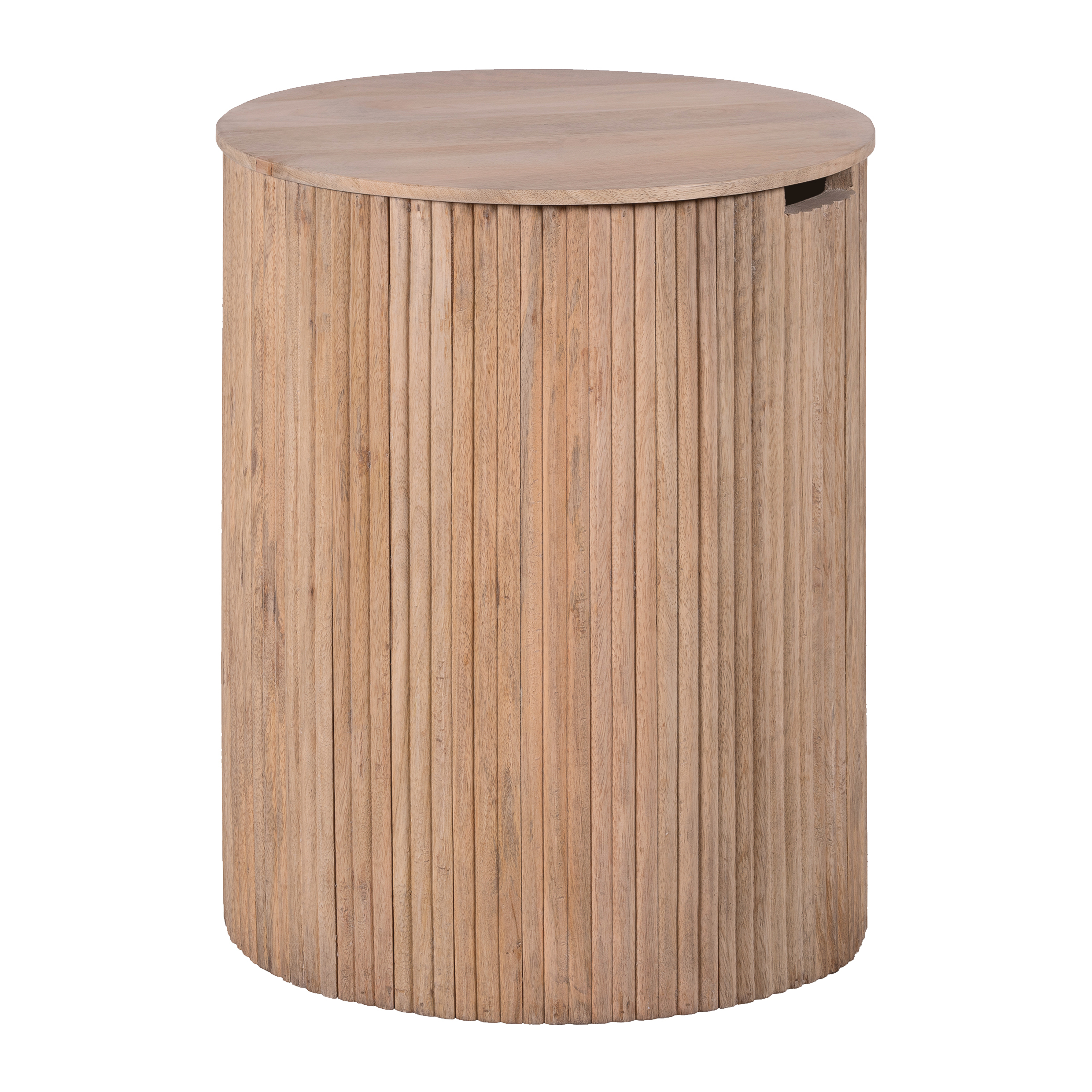 Lewis & Loft Bijzettafel Lonne - FSC mangohout - Met opbergruimte - ⌀40 cm - Naturel