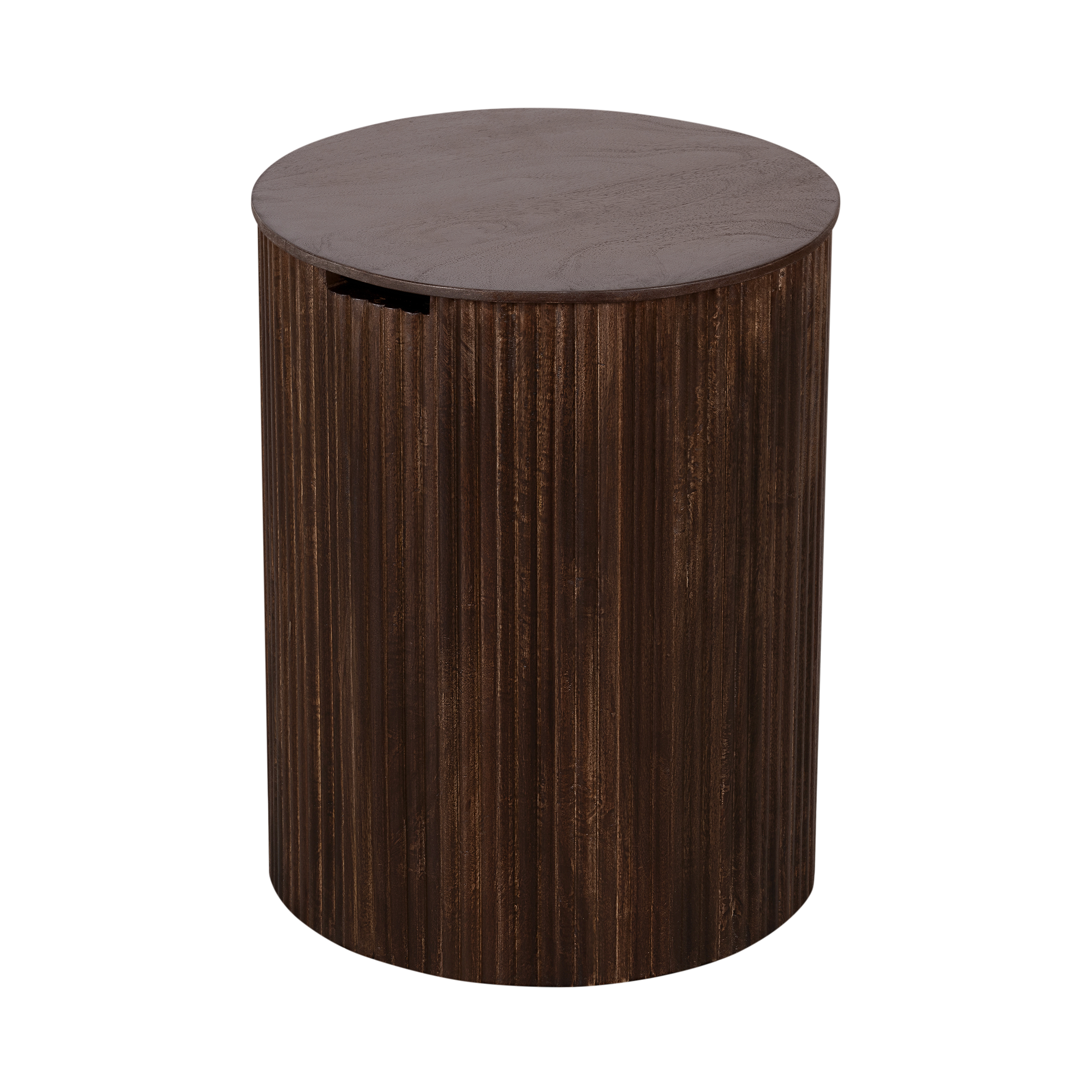 Lewis & Loft Bijzettafel Lonne - FSC mangohout - Met opbergruimte - ⌀40 cm - Walnoot bruin
