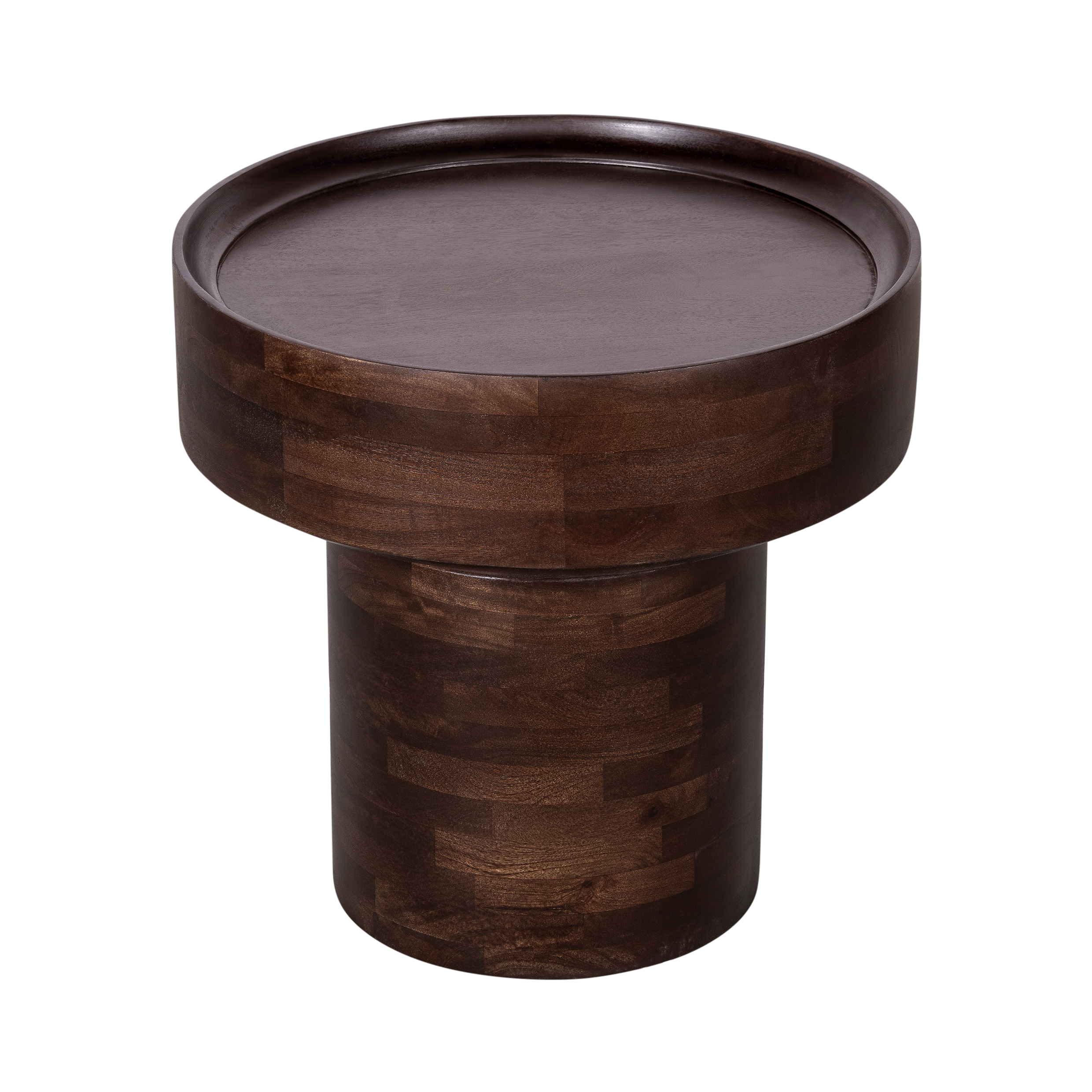 Lewis & Loft Bijzettafel Luus - Rond - FSC mangohout - Rond ⌀50 - Walnoot bruin