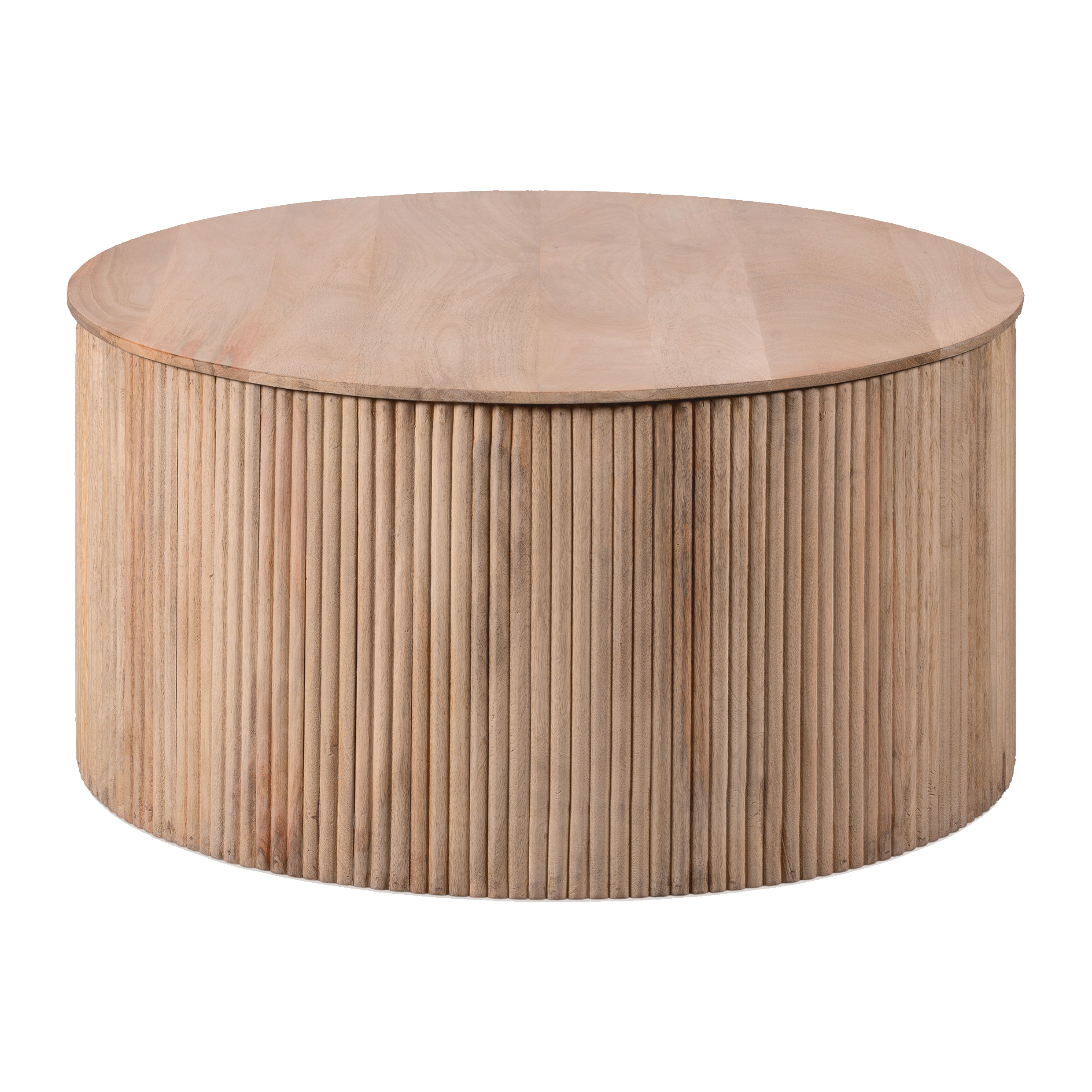 Lewis & Loft Salontafel Lonne - FSC mangohout - Met opbergruimte - ⌀70 cm - Naturel