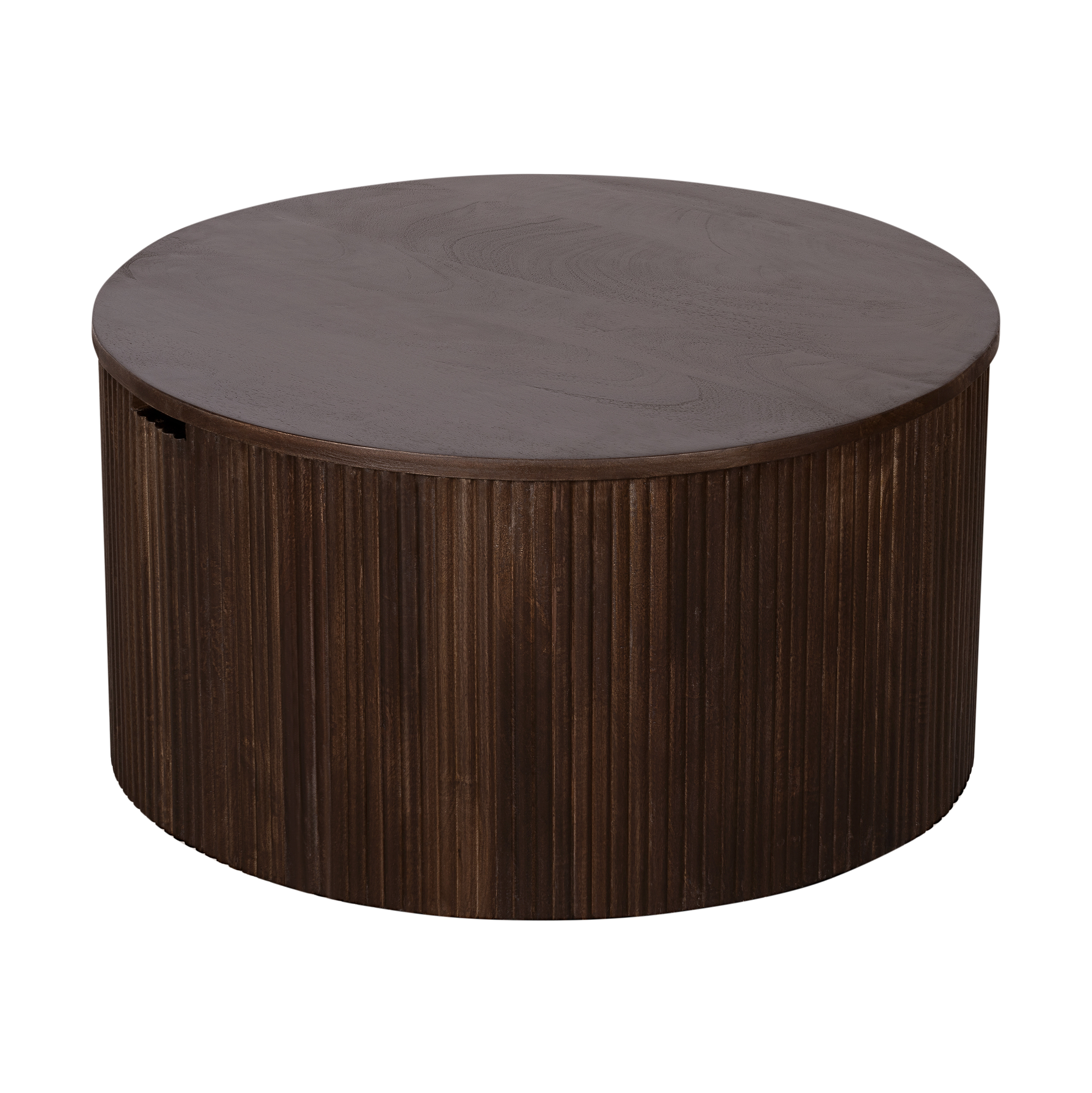 Lewis & Loft Salontafel Lonne - FSC mangohout - Met opbergruimte - ⌀70 cm - Walnoot bruin