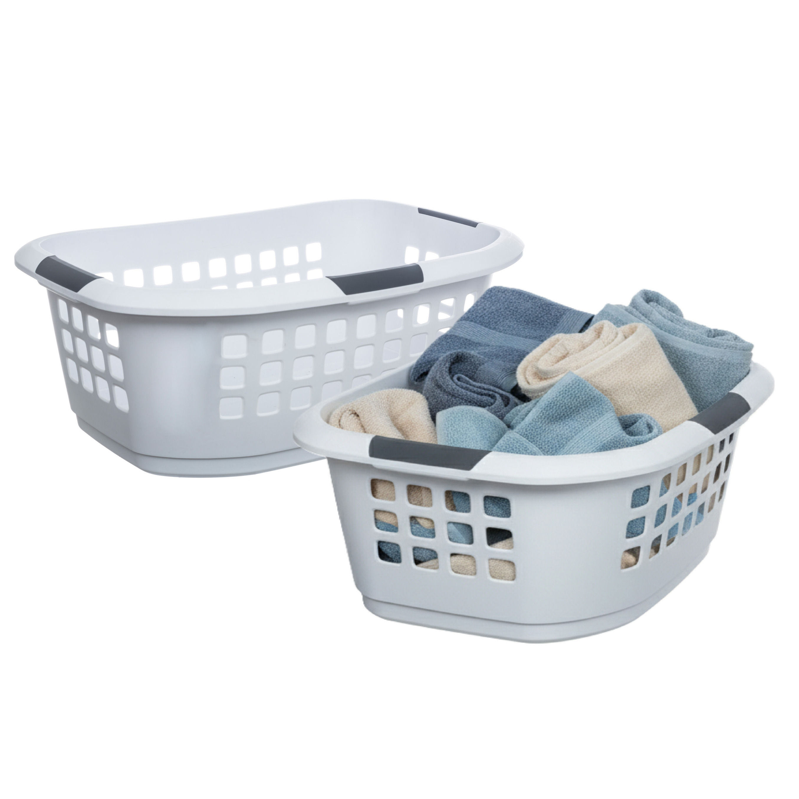Benson Wasmand extra groot - 2x - wit - kunststof - 51 liter - 67 x 47 x 27 cm -