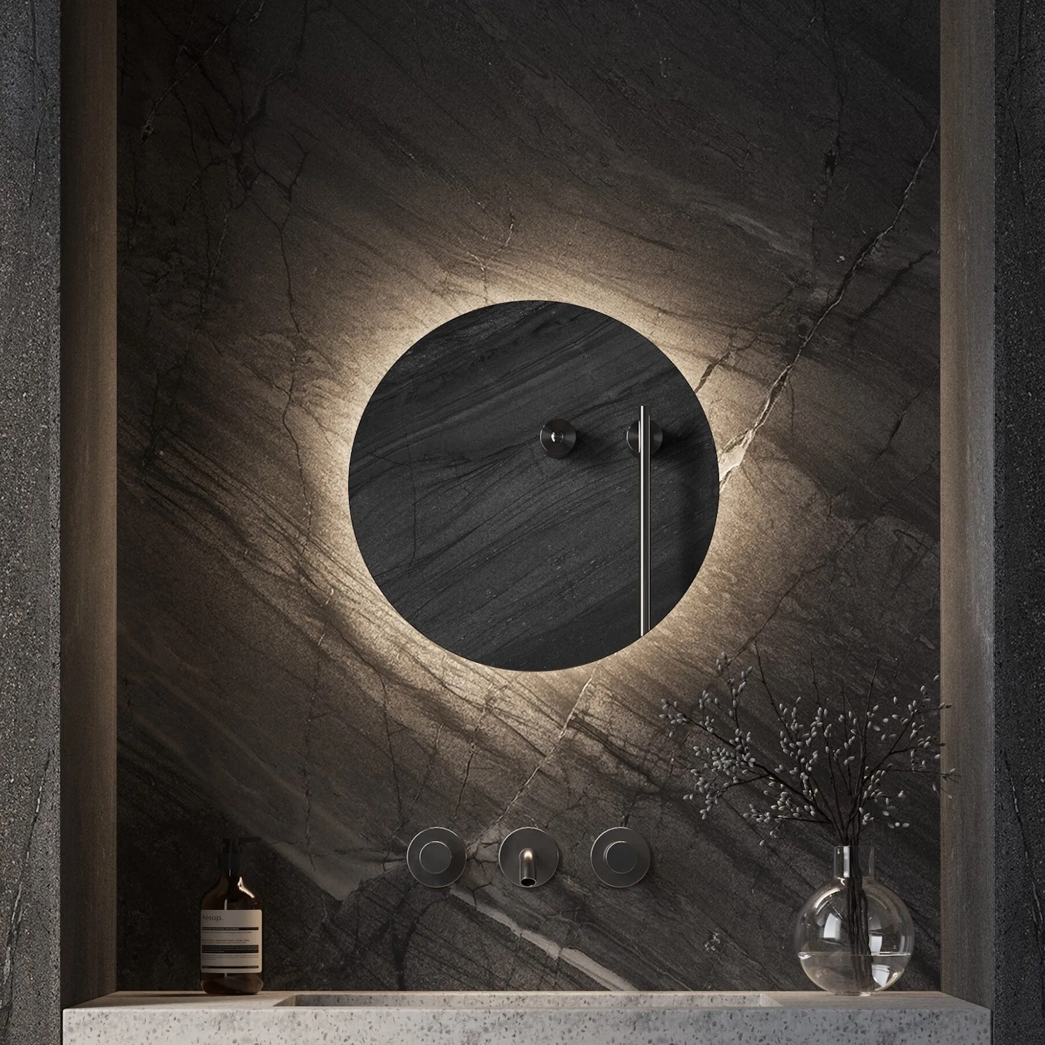 Martens & Meijer Toiletspiegel  Rotondo 40 cm Incl. Indirecte Verlichting Rondom