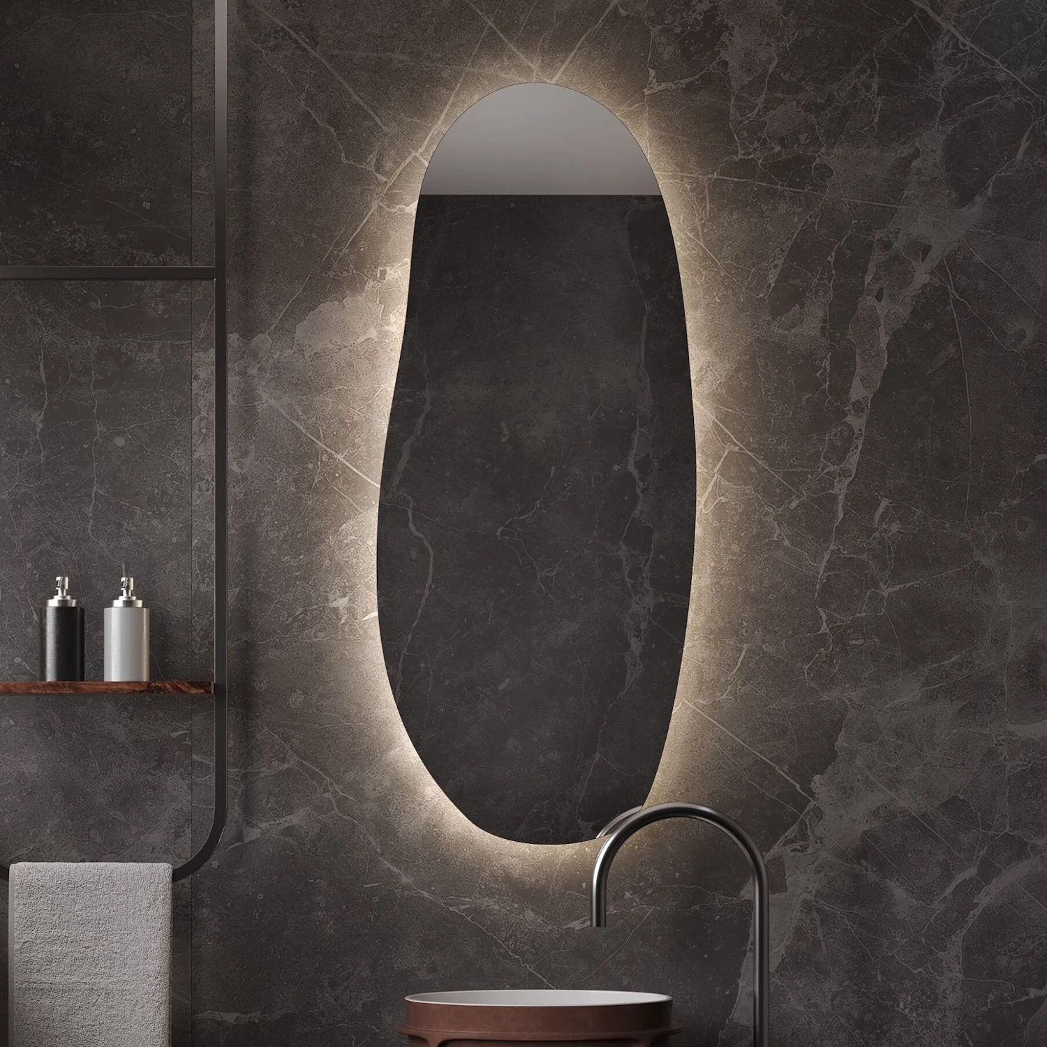 Martens & Meijer Toiletspiegel  Amsterdam 40x70 cm met Indirecte Verlichting Rondom