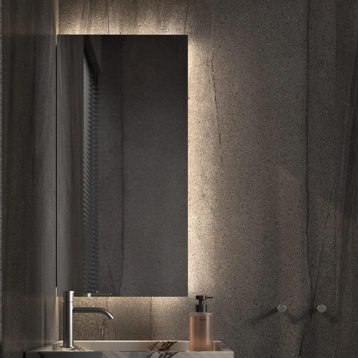 Martens & Meijer Toiletspiegel  Dublin 40x90 cm met Indirecte Verlichting 3-Zijde, Beide Kanten te Bevestigen