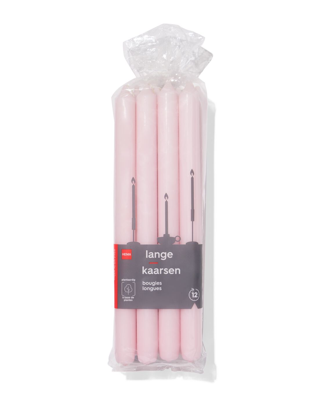 HEMA Lange Huishoudkaarsen Ø2.2x29 - 12 Stuks Lichtroze (lichtroze)