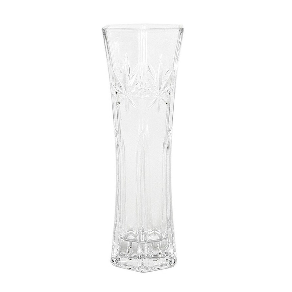 Gerimport Bloemenvaas - ornament glas - 11 x 29 cm - luxe motief - voor bloemen en boeketten -