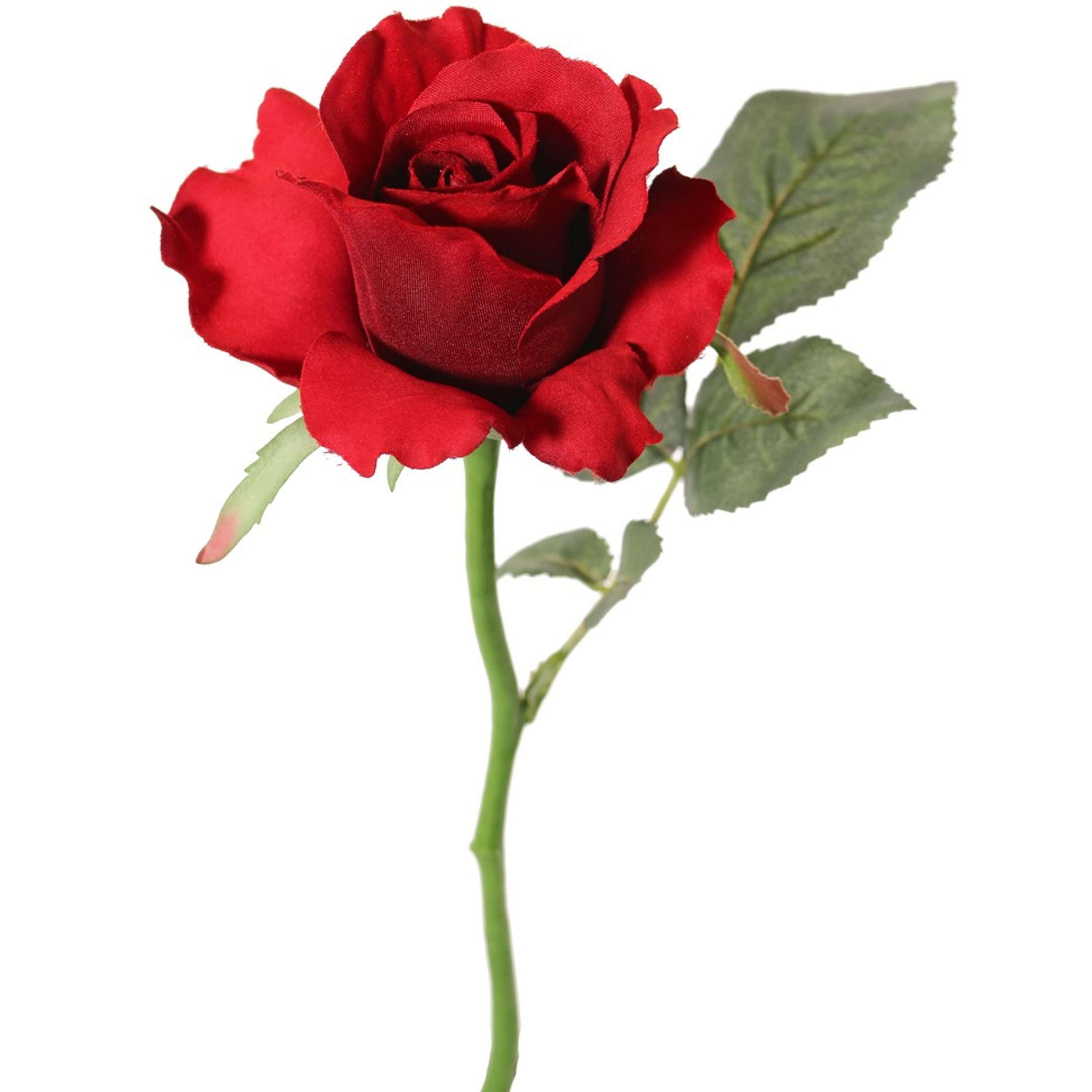 Top Art Kunstbloem Roos Alice - 30 cm - rood - kunststof - luxe - kunstbloemen - decoratie -