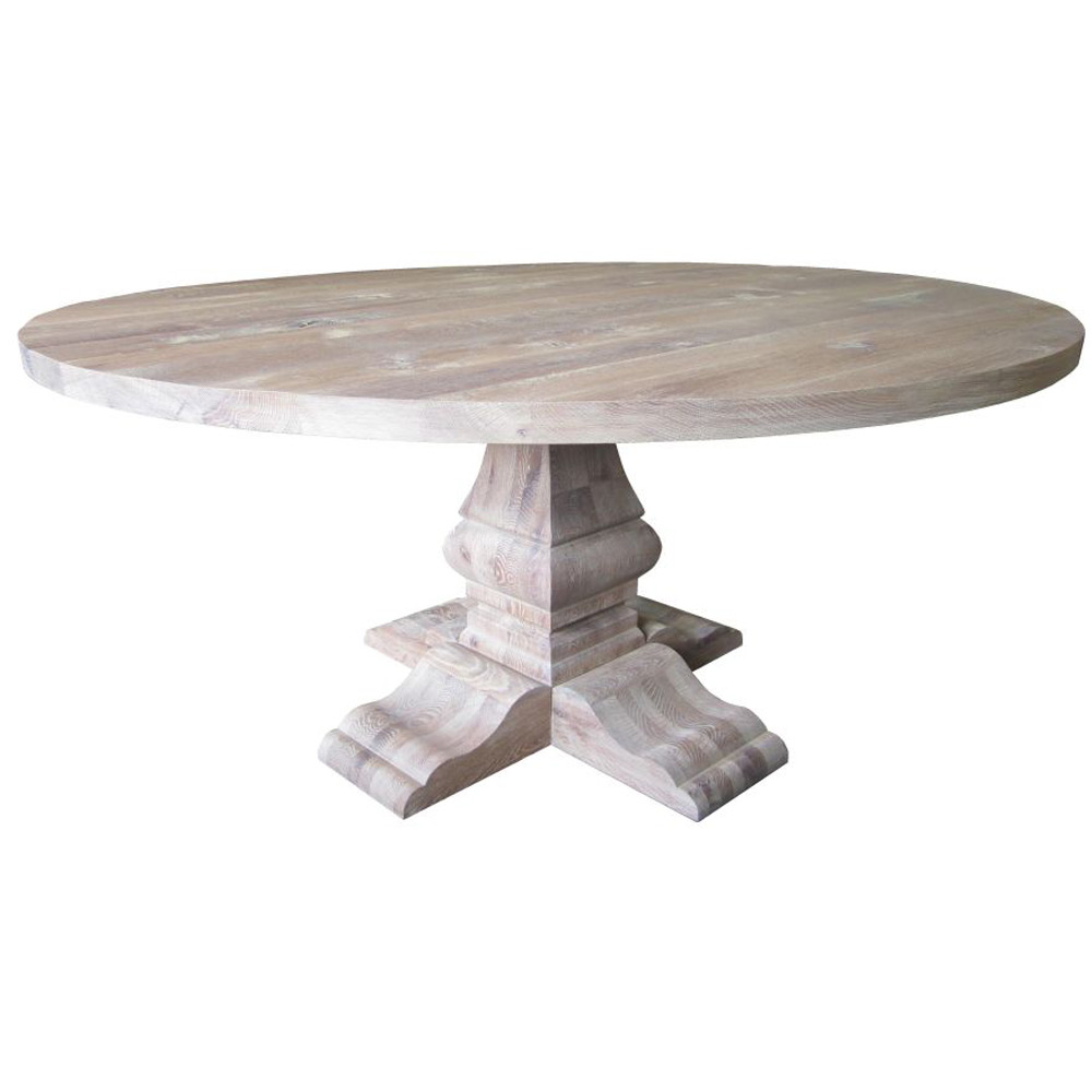 Countrylifestyle Rocks Eiken Tafel Rond 140cm met kolompoot