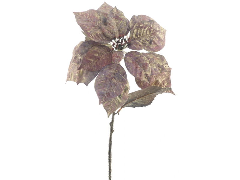 Hortus Kunstbloem poinsettia aubergine, 74 cm - 