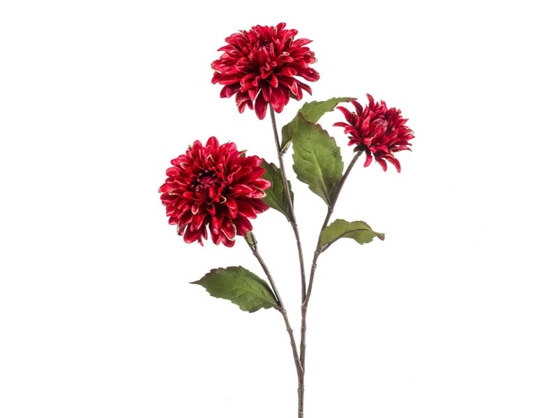 Hortus Kunstbloem dahlia red/gold line, 72 cm - 
