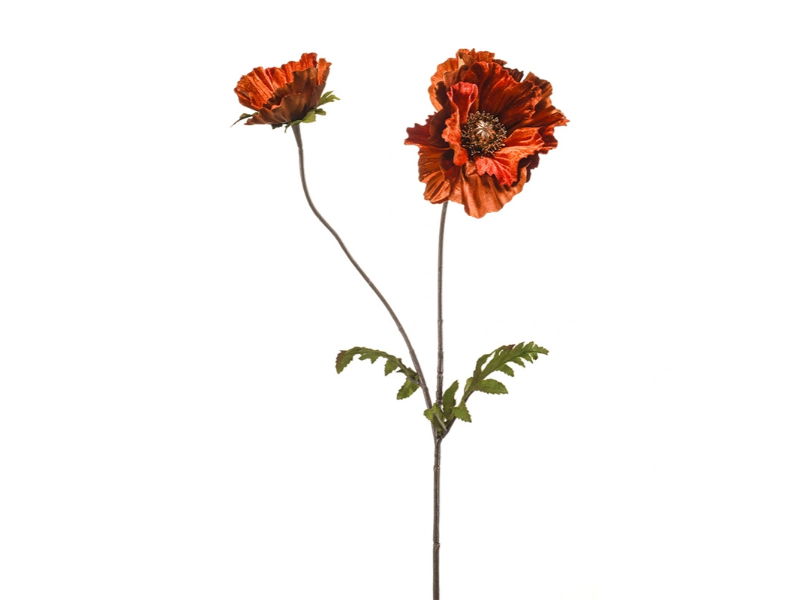 Hortus Kunstbloem poppy velvet orange, 78 cm - 