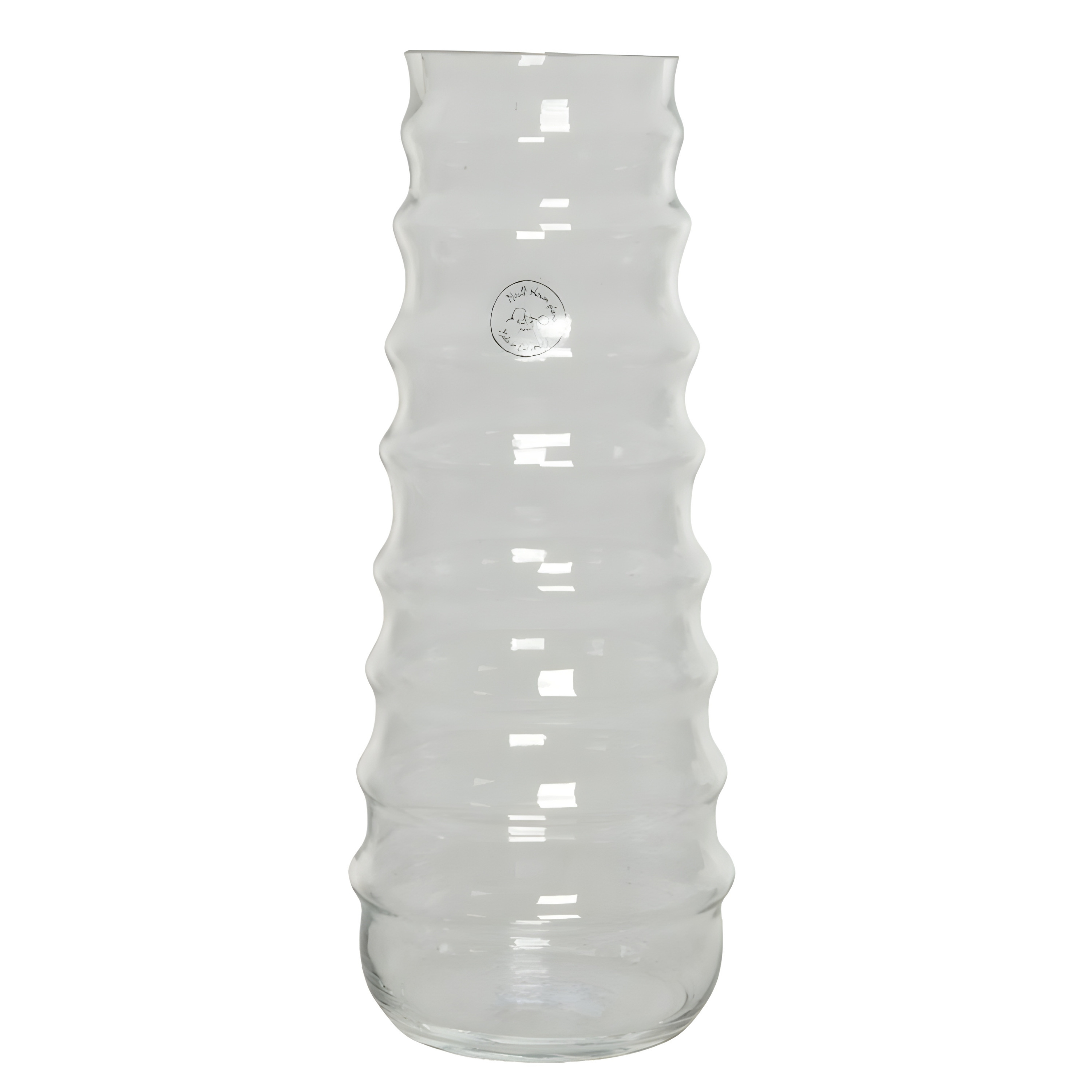 Merkloos Bloemenvaas handgemaakt - glas - 15 x 35 cm - vazen transparant - boeketvaas -