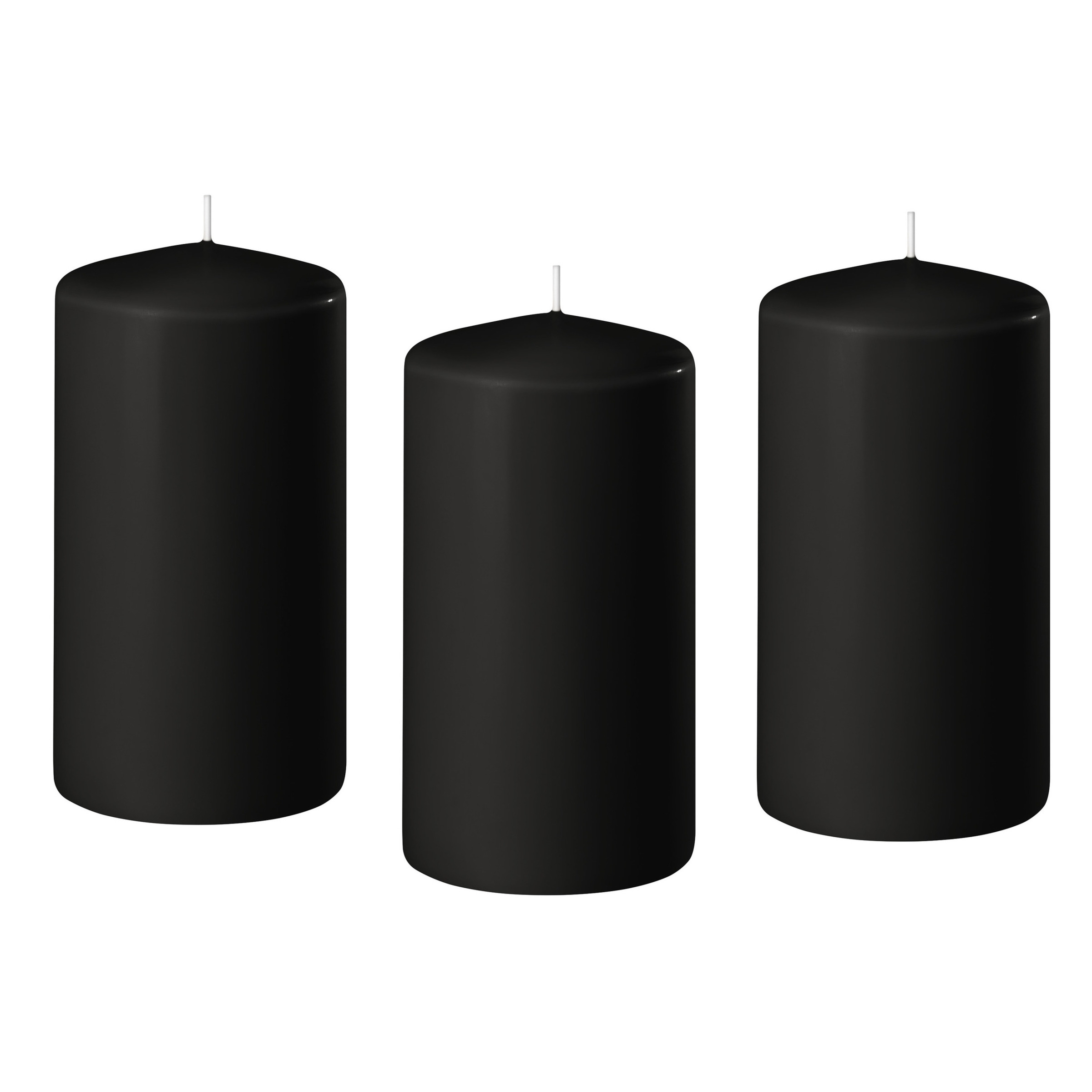 Enlightening Candles Cilinder/stompkaars - 10x - zwart - D8 x H12 cm - 45 branduur -